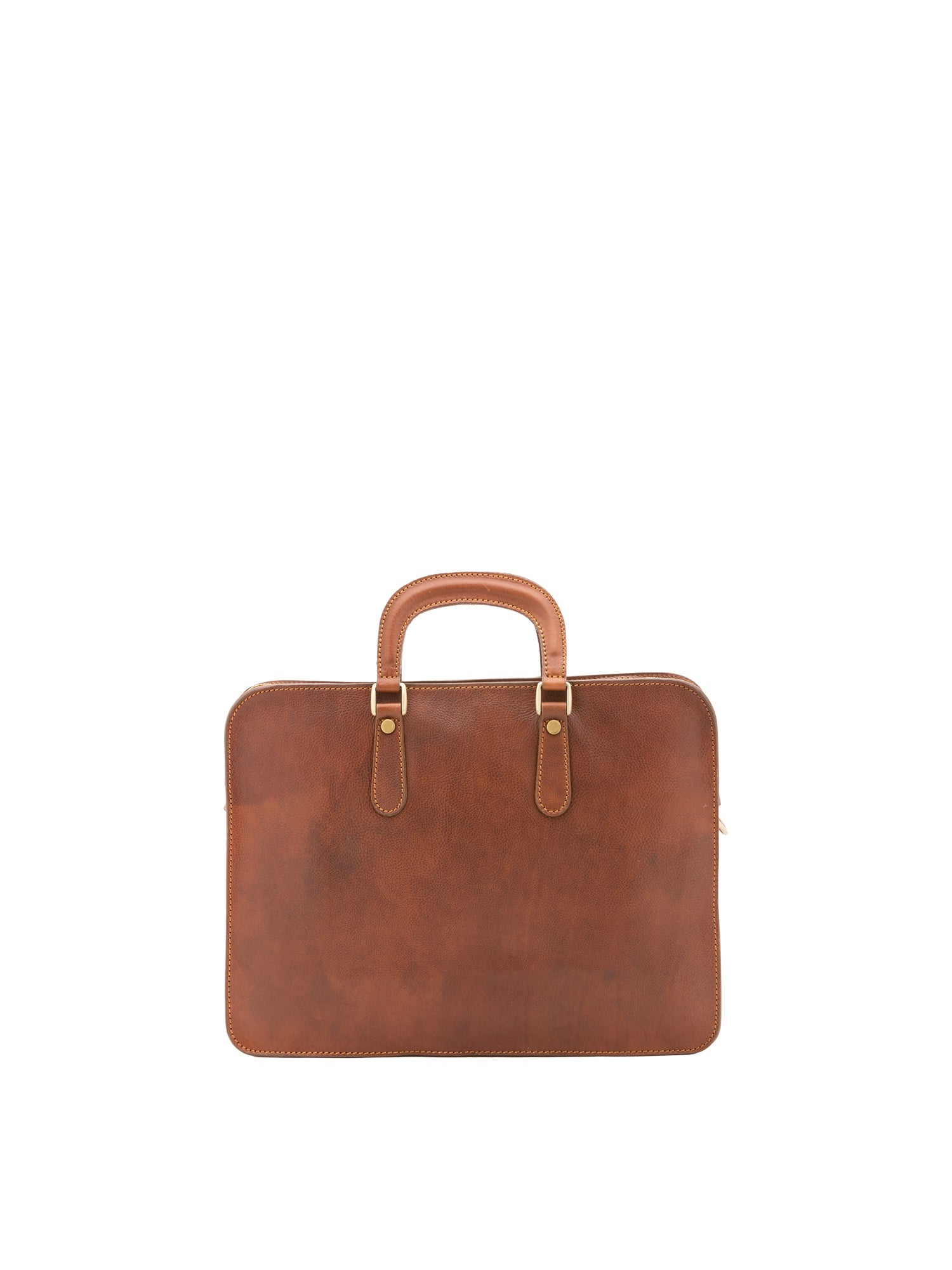 Borsa a mano unisex in vera pelle Made in Italy 4410-MARRONE Alessia Firenze