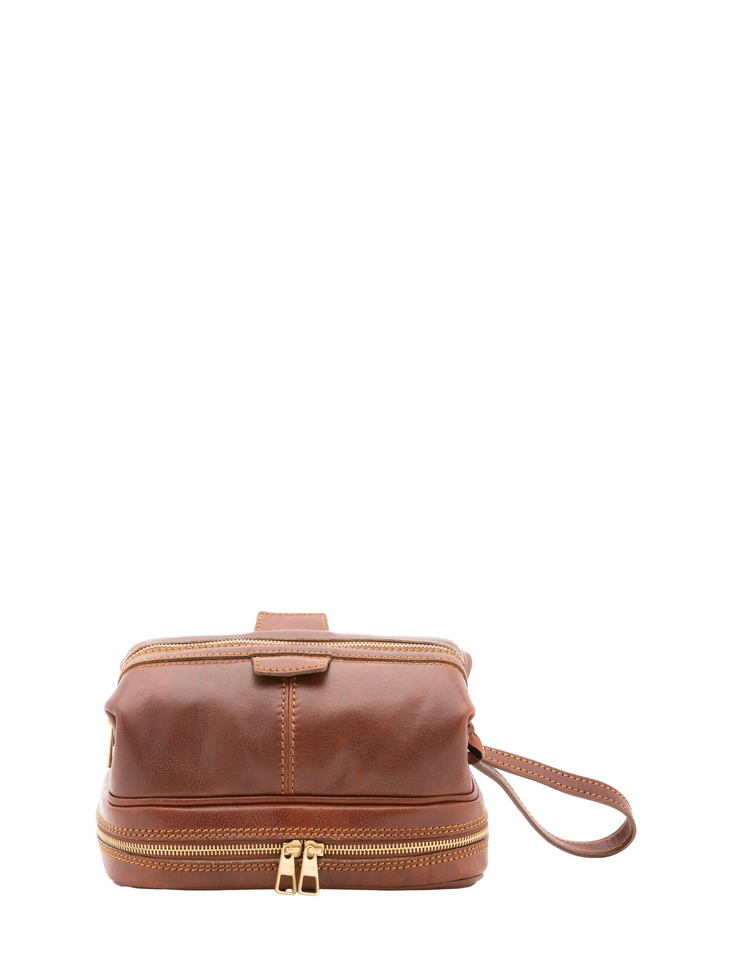 Pochette unisex in vera pelle Made in Italy 4424-MARRONE Alessia Firenze