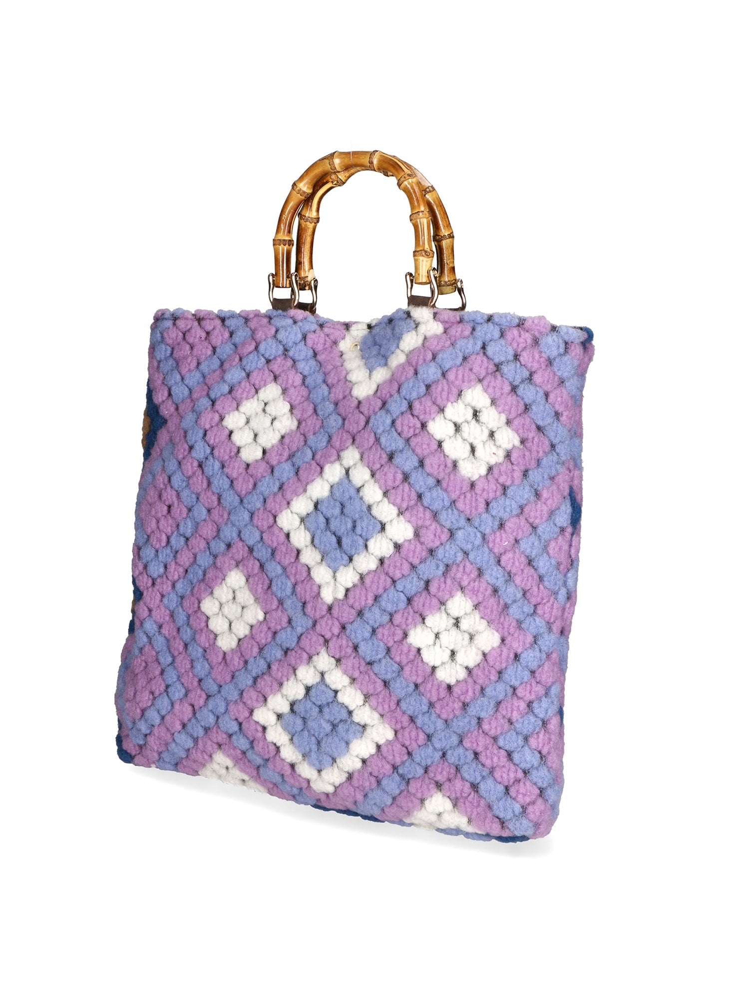 Luana Borsa a mano da donna Lana e vera pelle 04466-VIOLA Chiara Ferretti