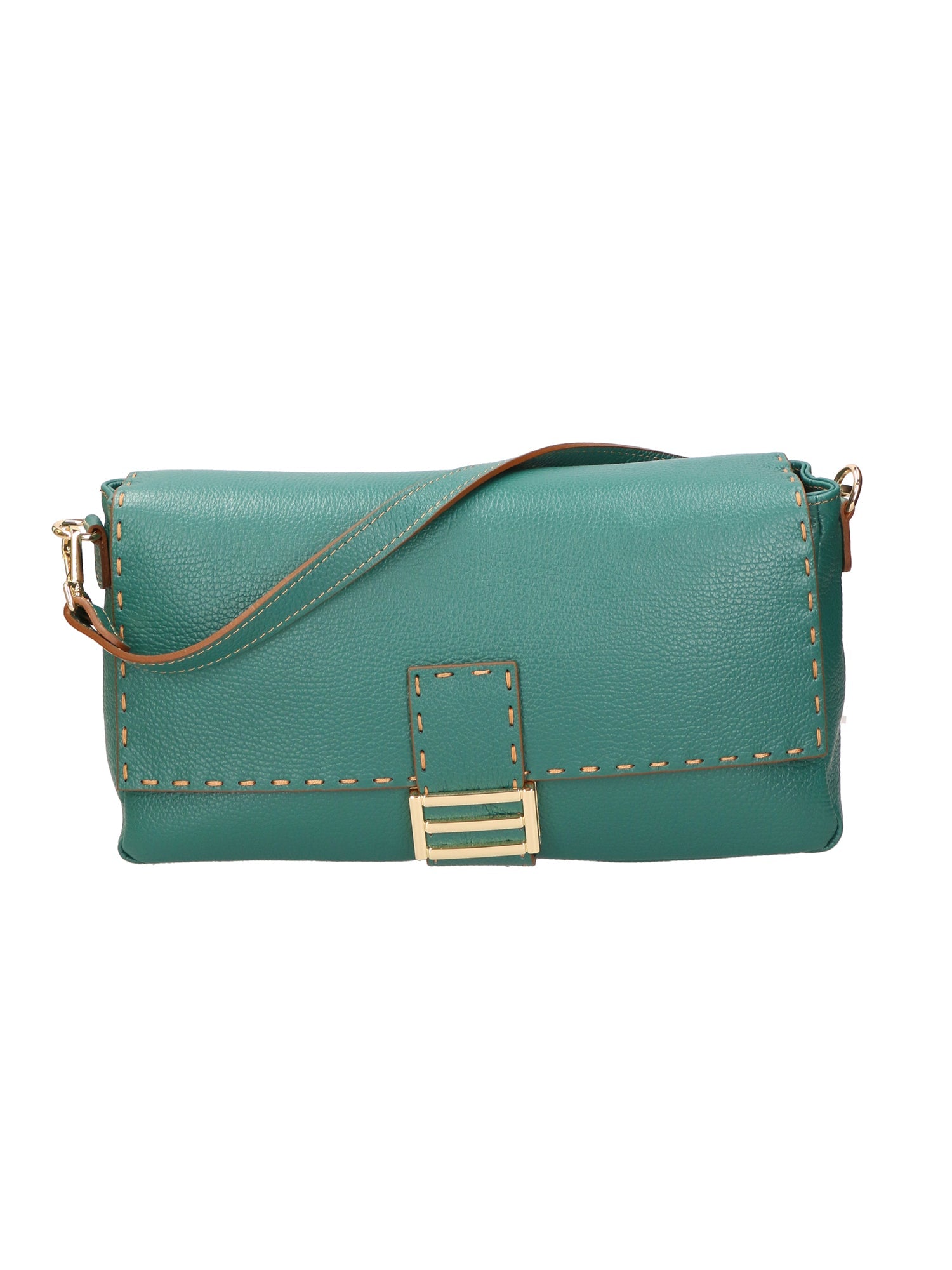 Walda Damen-Schultertasche aus echtem Leder, hergestellt in Italien, 34 x 17,5 x 10 cm