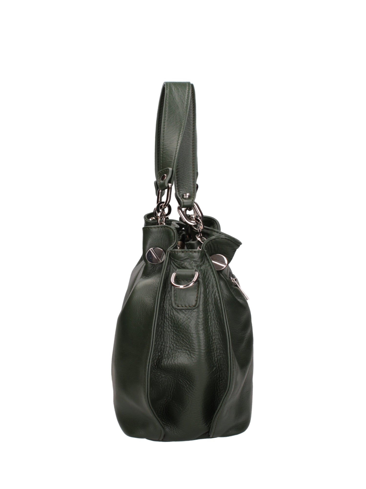 Ereba Borsa a mano da donna Made in Italy 100% pelle 3305-S14 VERDE SCURO Chiara Ferretti