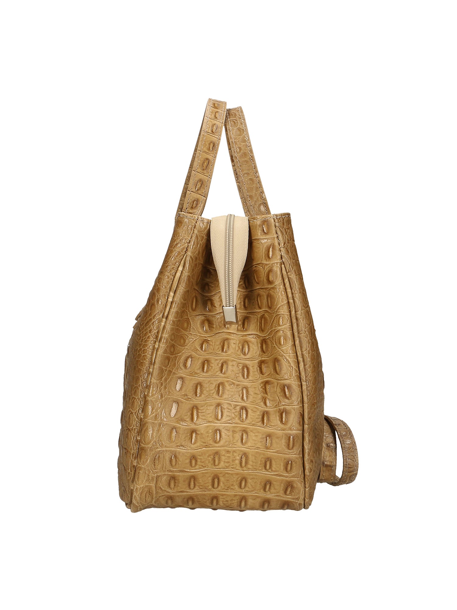 Ascoli Borsa a mano da donna Pelle stampata cocco 7718-TAUPE Chiara Ferretti