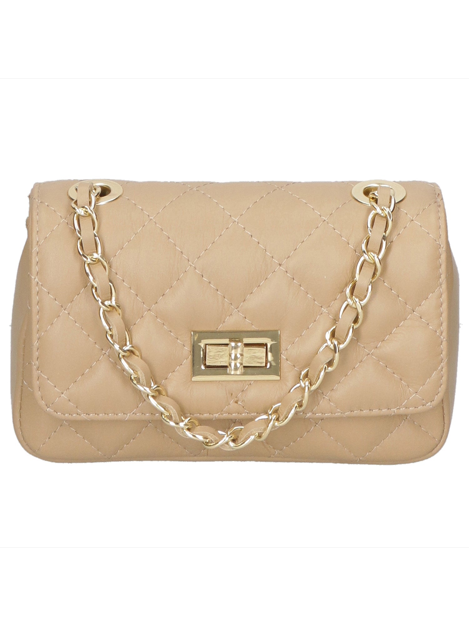 Carolina Borsa a spalla da donna Vera pelle 1073-S40 TAUPE Chiara Ferretti