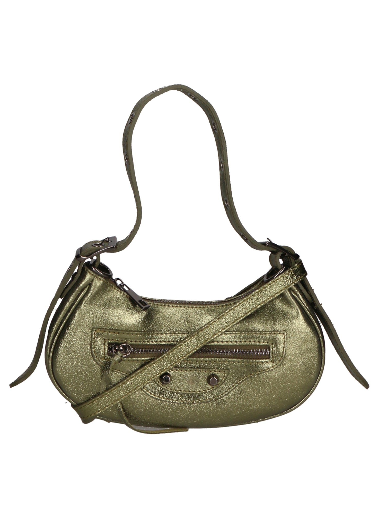 Gloria Damenhandtasche aus echtem Leder, hergestellt in Italien, 12 x 25 x 6 cm