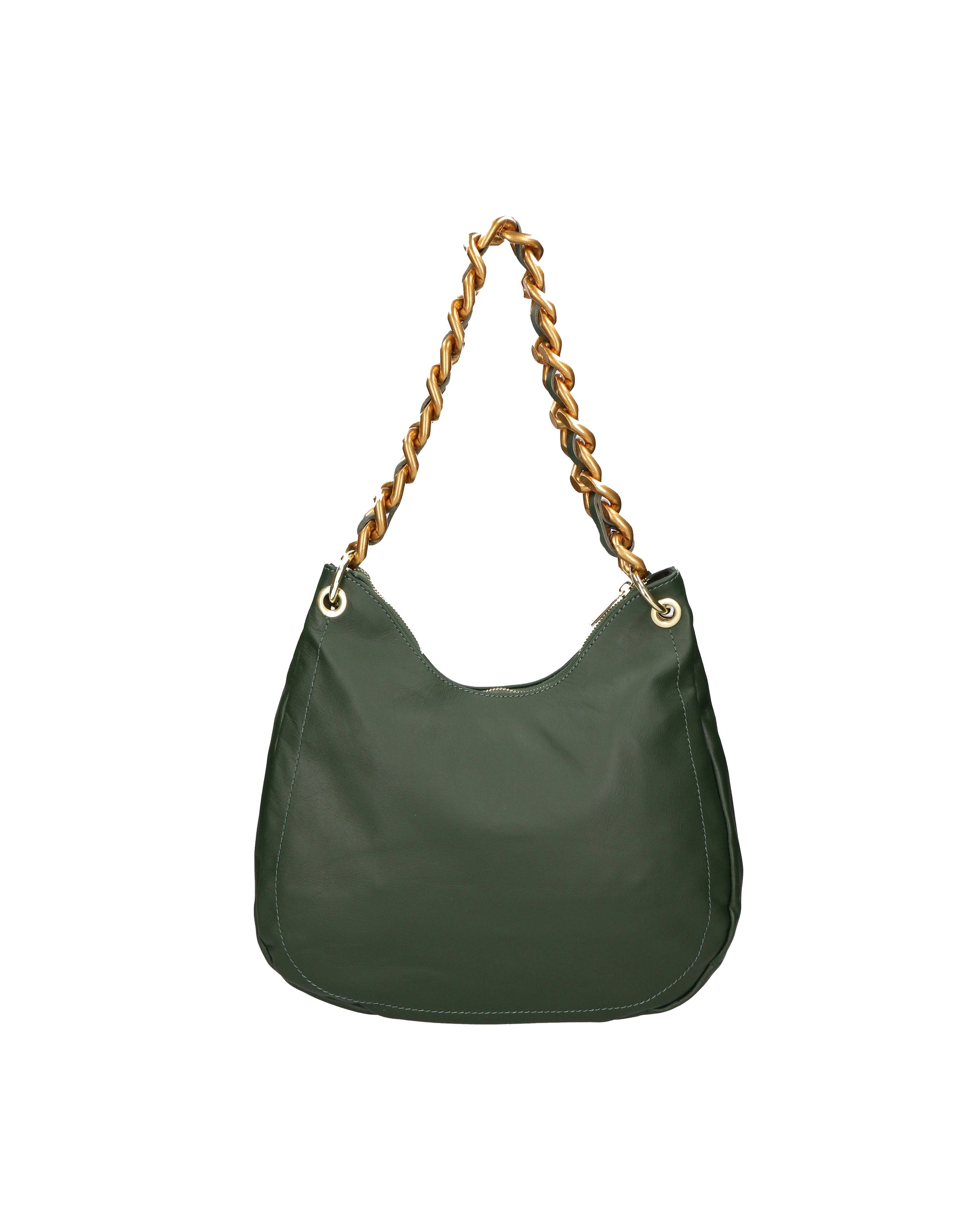 Artemisia Borsa a spalla da donna Vera pelle 05462-S14 VERDE SCURO+L020 FERRO Chiara Ferretti