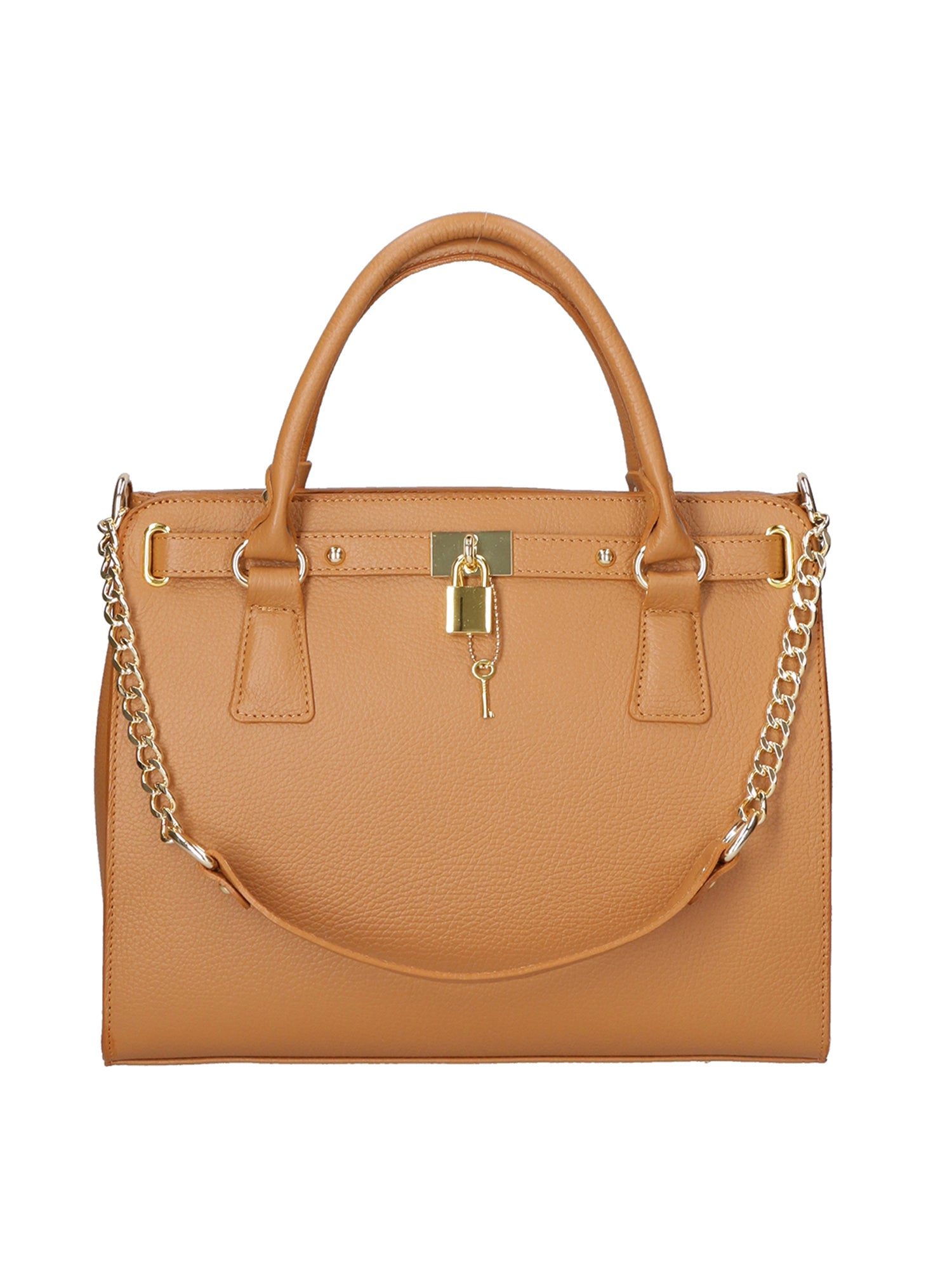 Dorotea Borsa a mano da donna 100% pelle 80040-D17 CUOIO SCURO DARK COGNAC Chiara Ferretti
