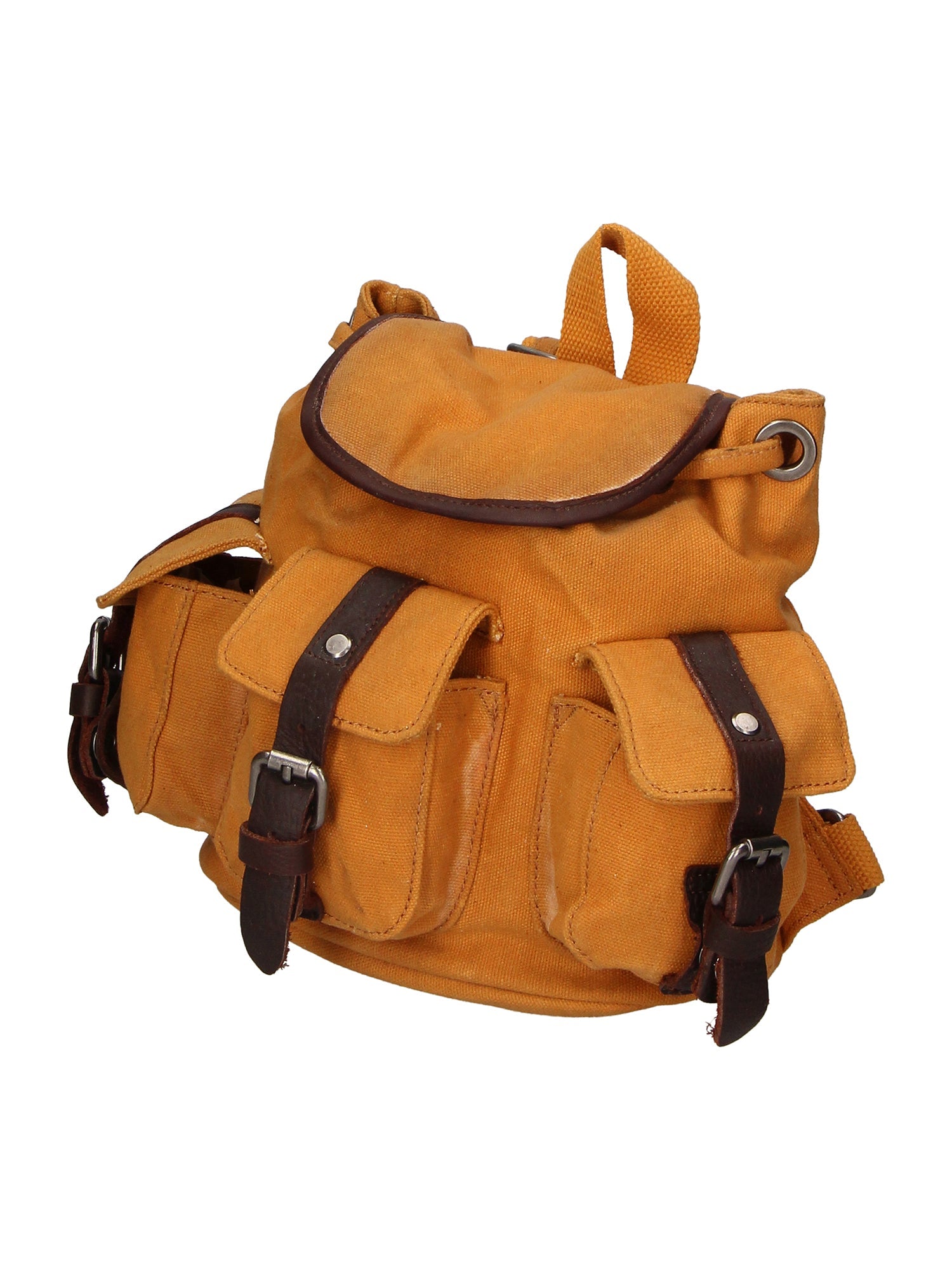 Micaela ZG3006-CUOIO COGNAC Zaino unisex in canvas e vera pelle Chiara Ferretti