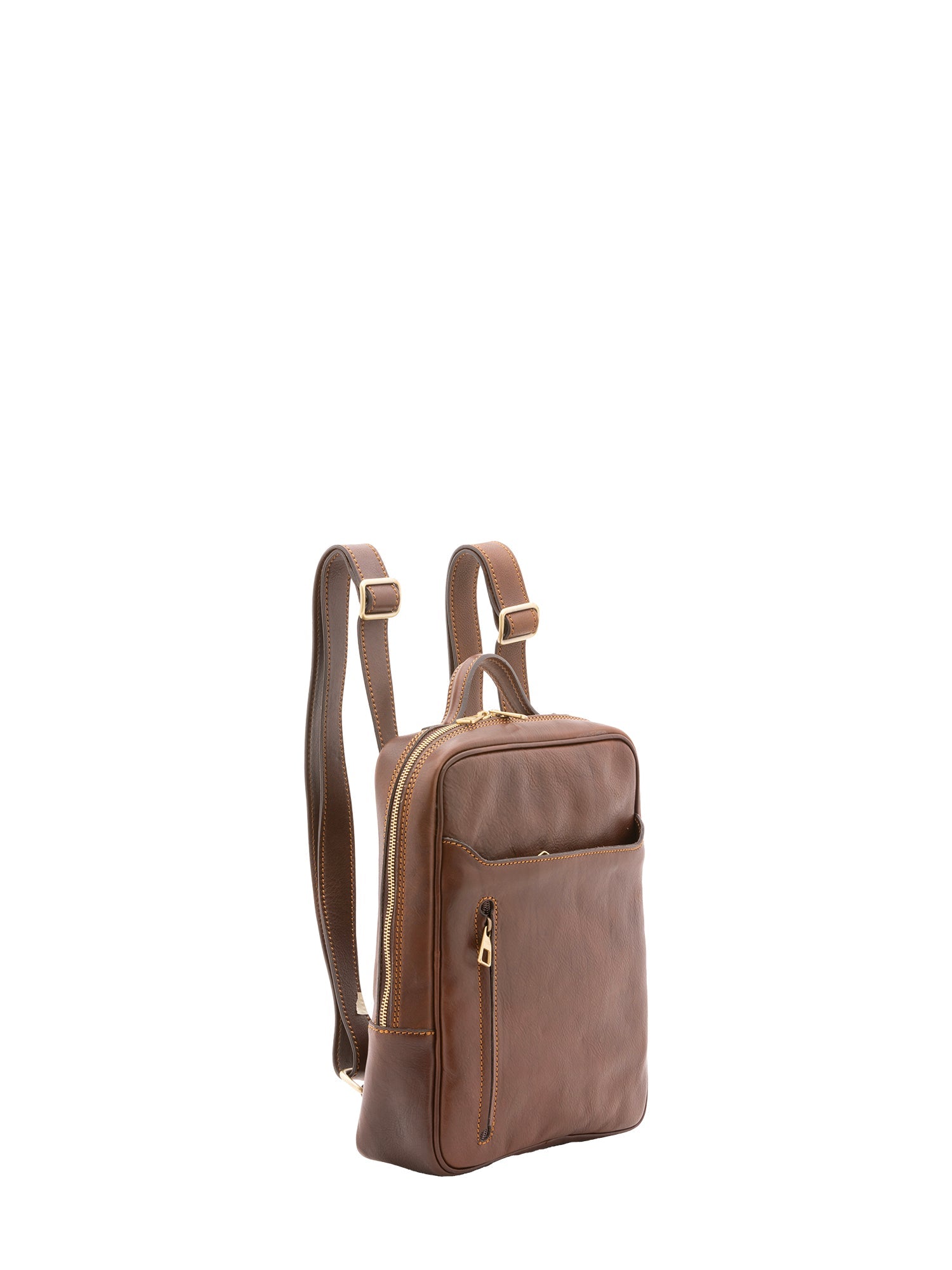 Zaino unisex in vera pelle Made in Italy 100% cotone 4057-TESTA DI MORO Alessia Firenze