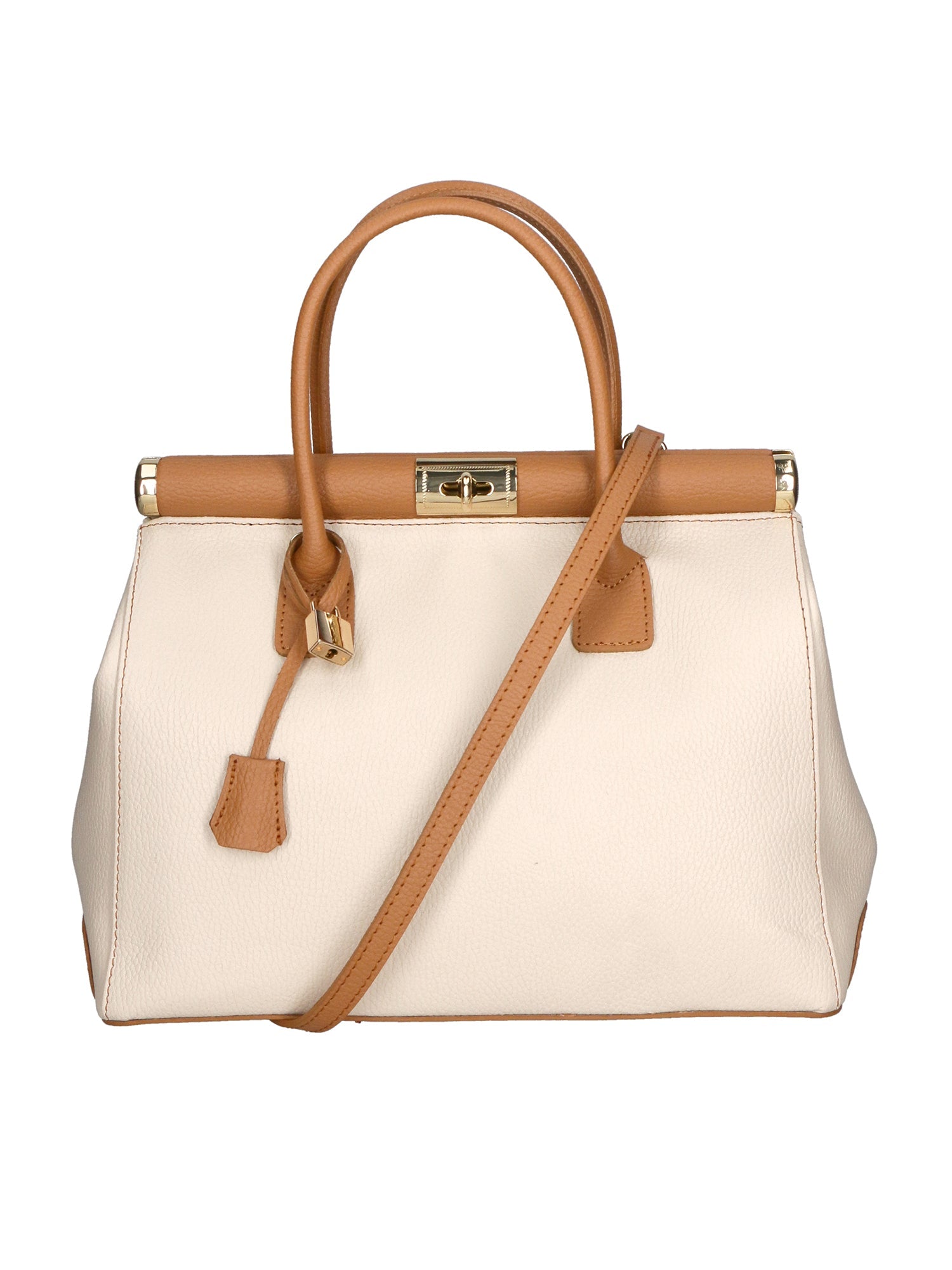 Aleria Borsa a mano da donna Vera pelle 8005-D37 LATTE D44 CUOIO Chiara Ferretti