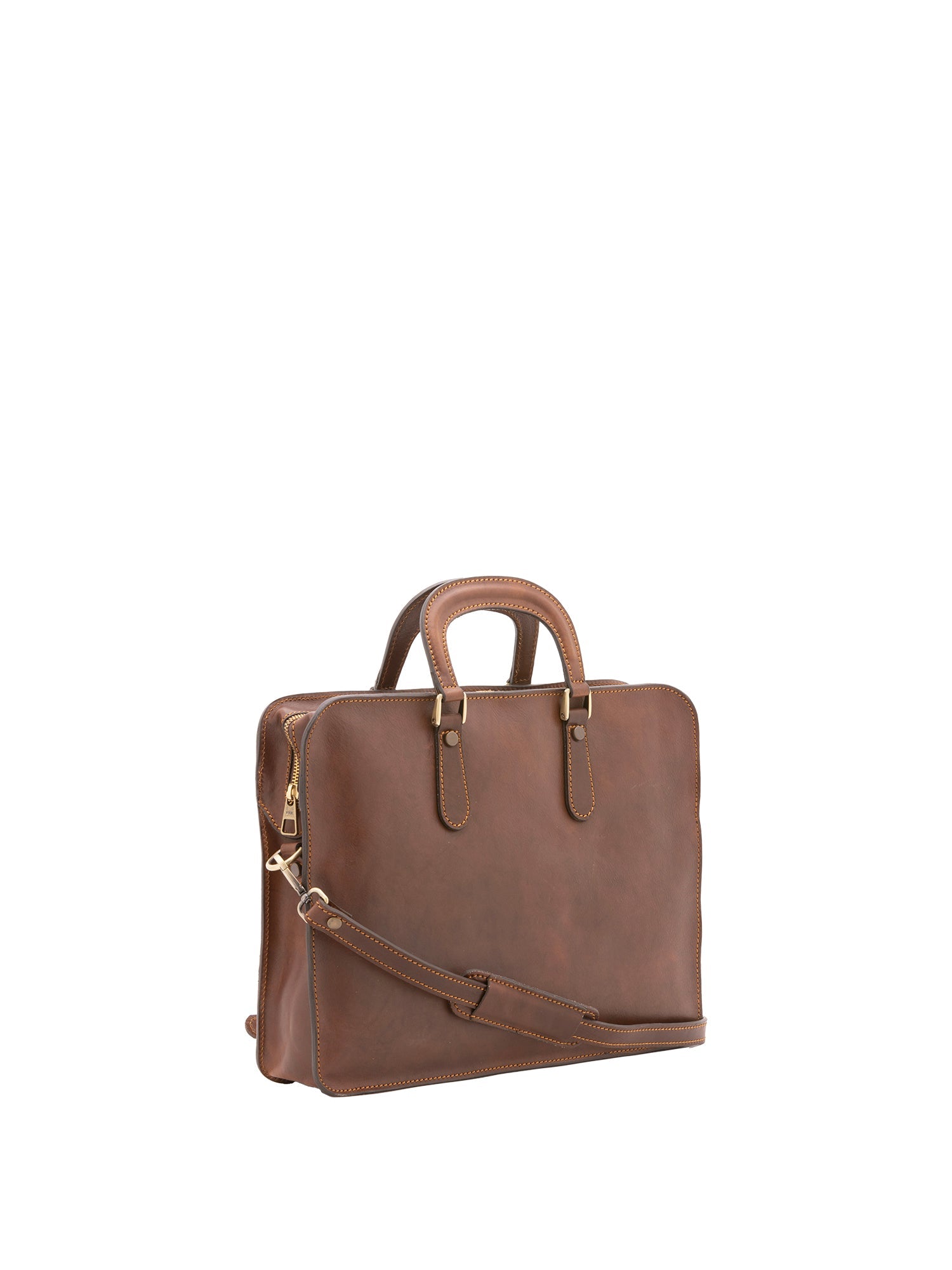 Borsa a mano unisex in vera pelle Made in Italy 4410-TESTA DI MORO Alessia Firenze