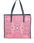 Taormina Borsa a spalla da donna Tela + Vera Pelle 5370-7-L318 BLU NAVY Chiara Ferretti