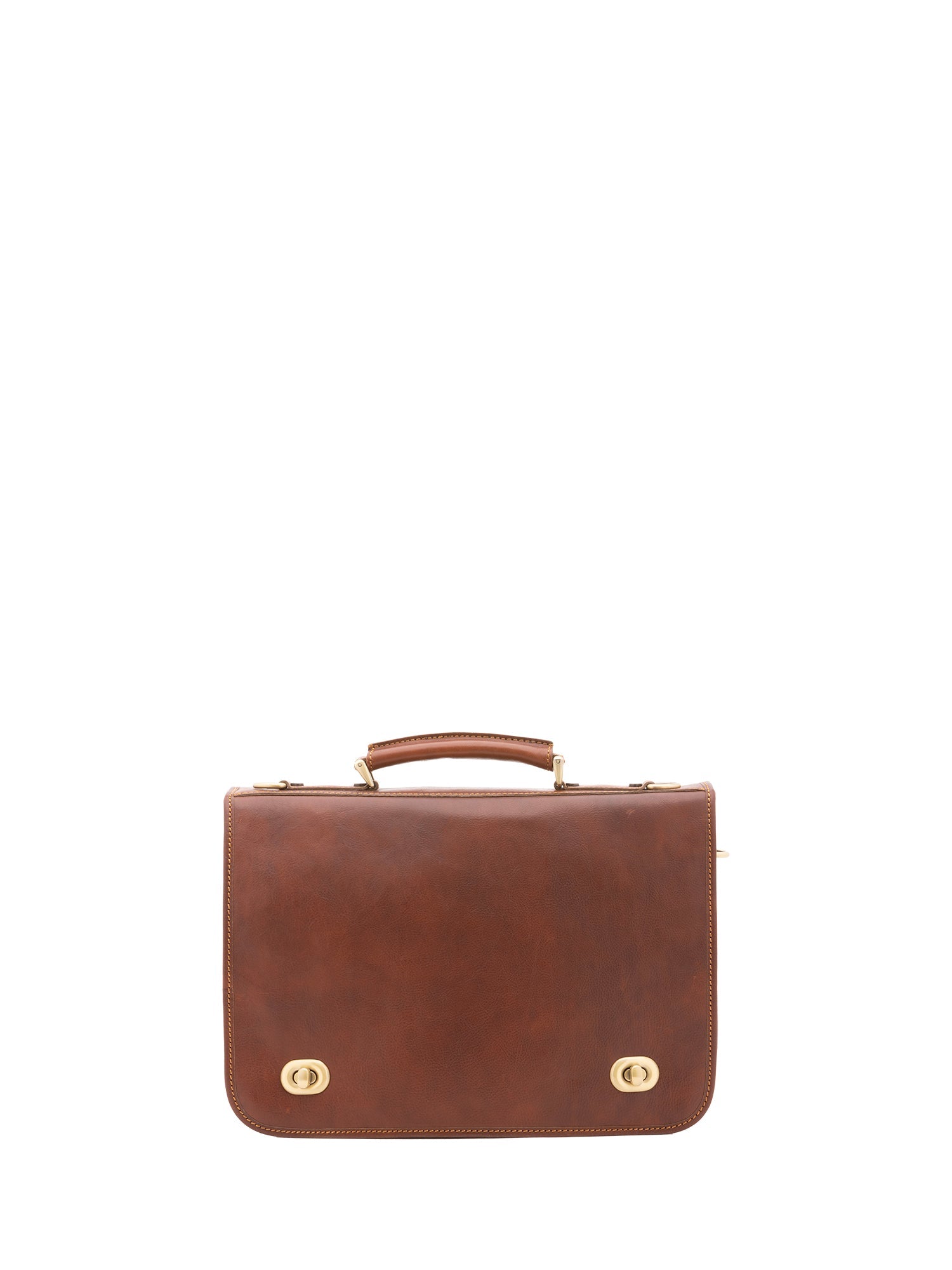 Borsa a mano unisex in vera pelle Made in Italy 4512-MARRONE Alessia Firenze