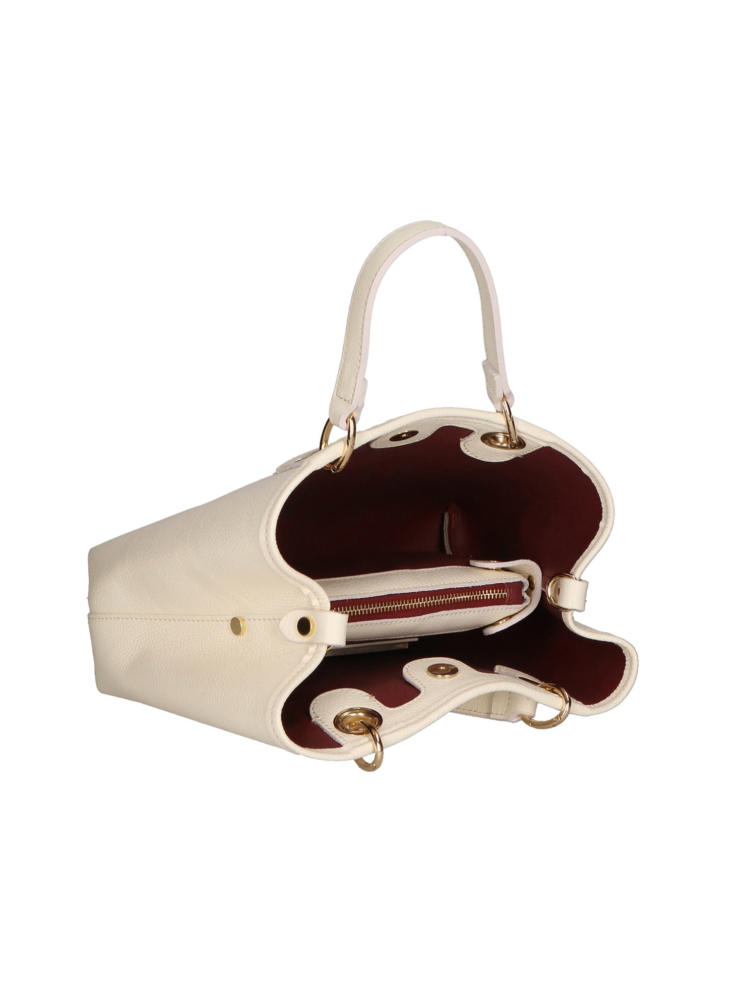 Helga Damenhandtasche aus echtem Leder, hergestellt in Italien, 24 x 30 x 9 cm