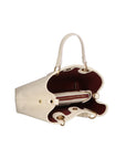 Helga Damenhandtasche aus echtem Leder, hergestellt in Italien, 24 x 30 x 9 cm