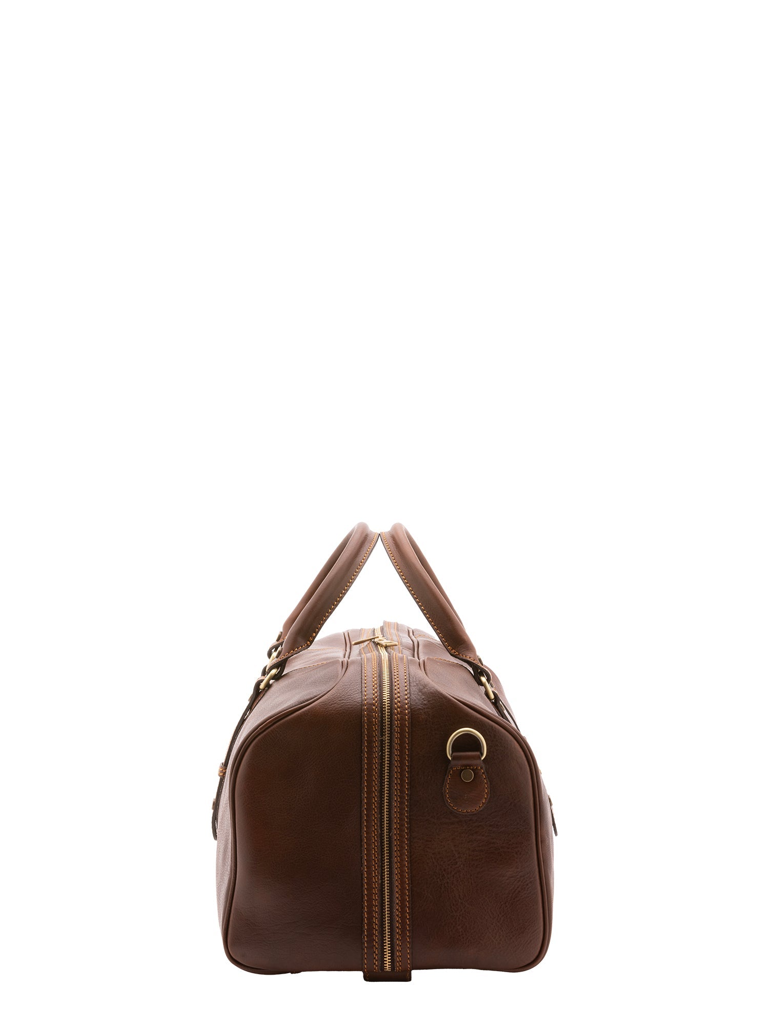 Borsa da viaggio unisex in vera pelle 100% cotone 4514-TESTA DI MORO Alessia Firenze
