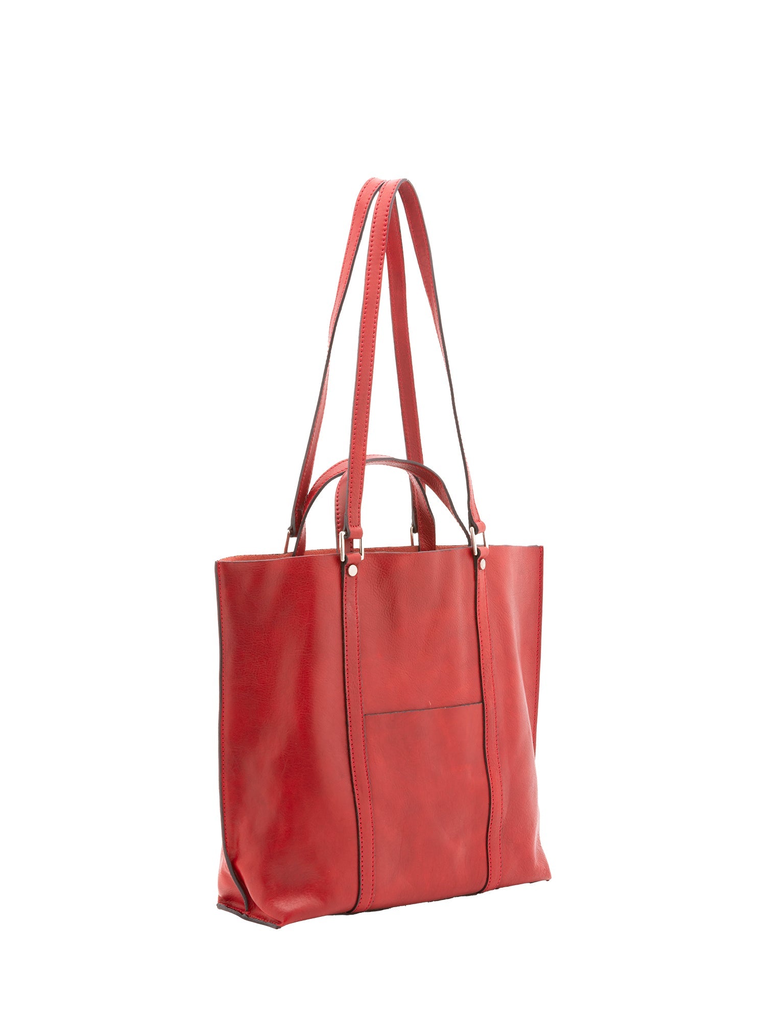 Borsa a spalla unisex in vera pelle Made in Italy 4610-ROSSO Alessia Firenze