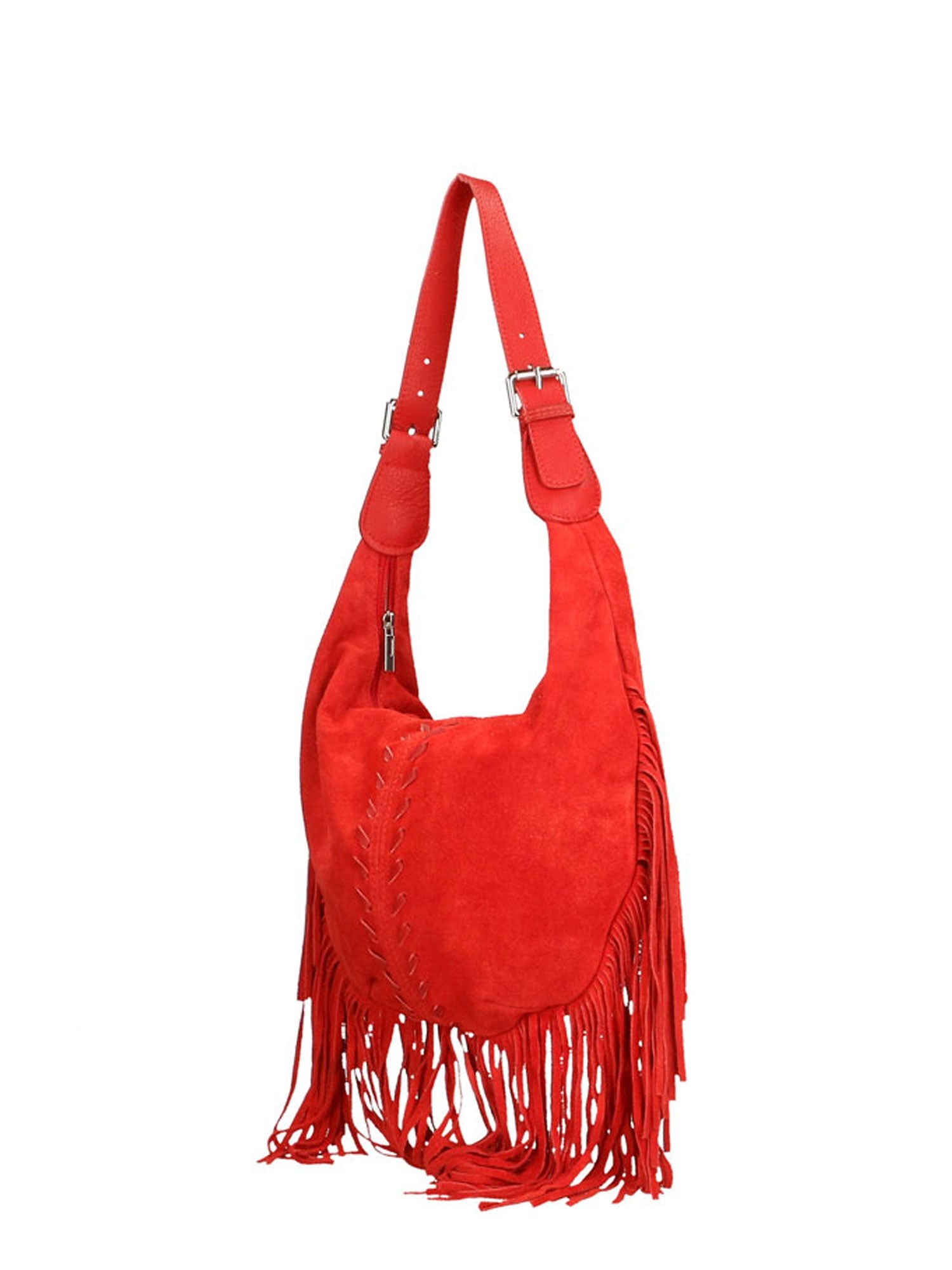 Zefira Borsa a spalla da donna Pelle Scamosciata 8630-ROSSO Chiara Ferretti