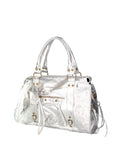 Novara Borsa a spalla da donna Vera pelle 06090 LM-L001 ARGENTO Chiara Ferretti