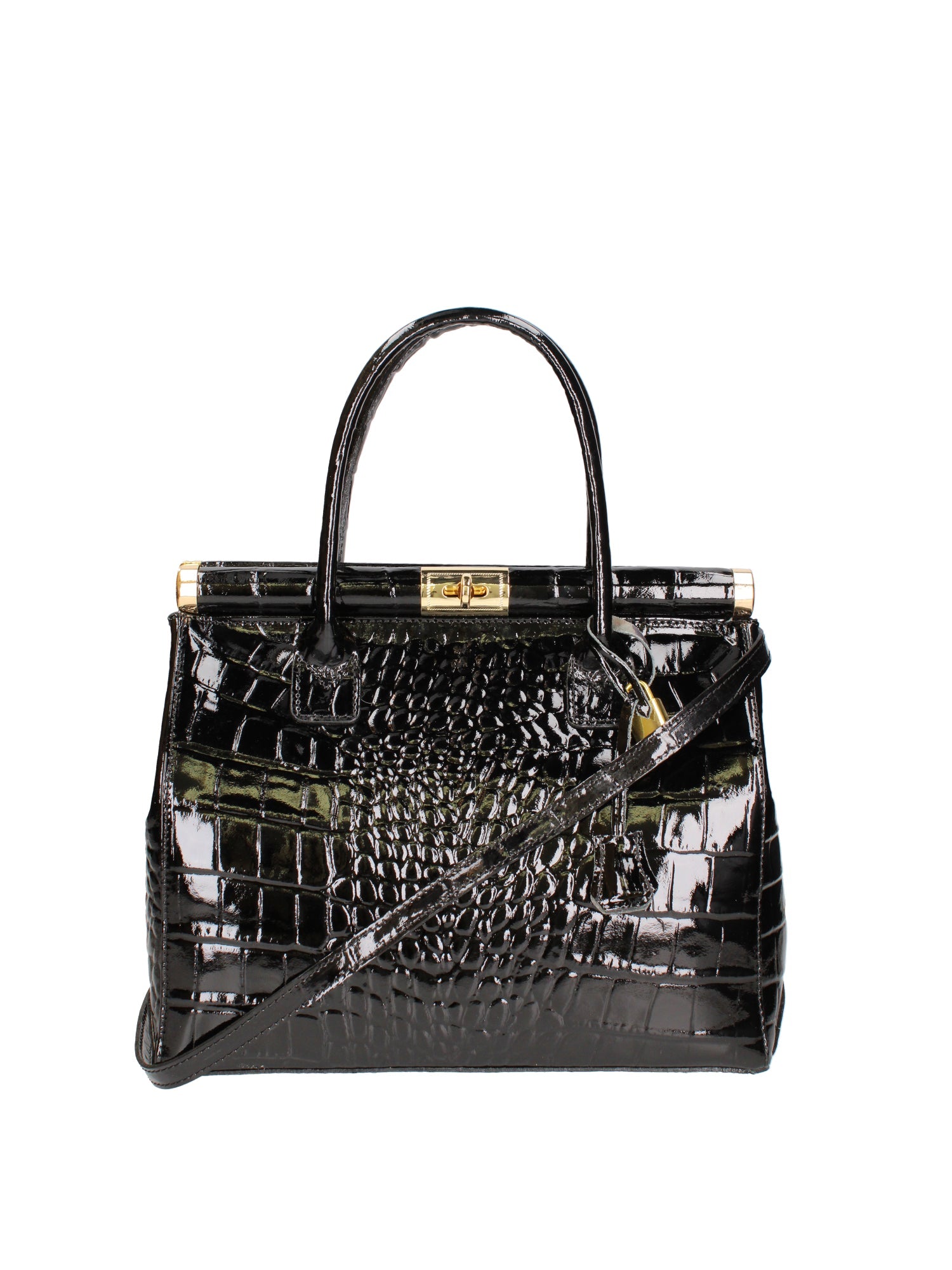 Delfina Borsa a mano da donna Vera pelle 7742-C28 NERO Chiara Ferretti