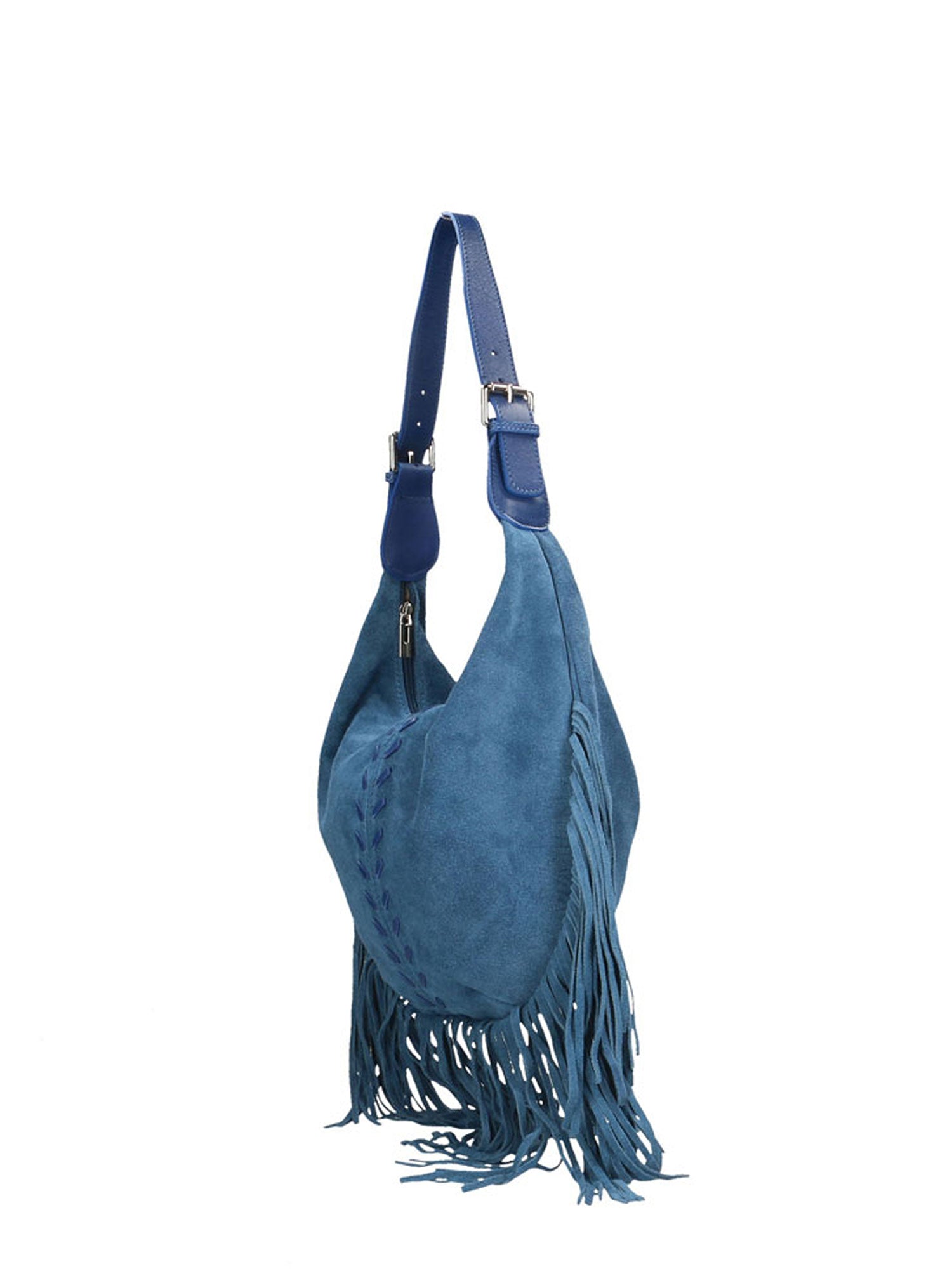 Zefira Borsa a spalla da donna Pelle Scamosciata 8630-BLU Chiara Ferretti