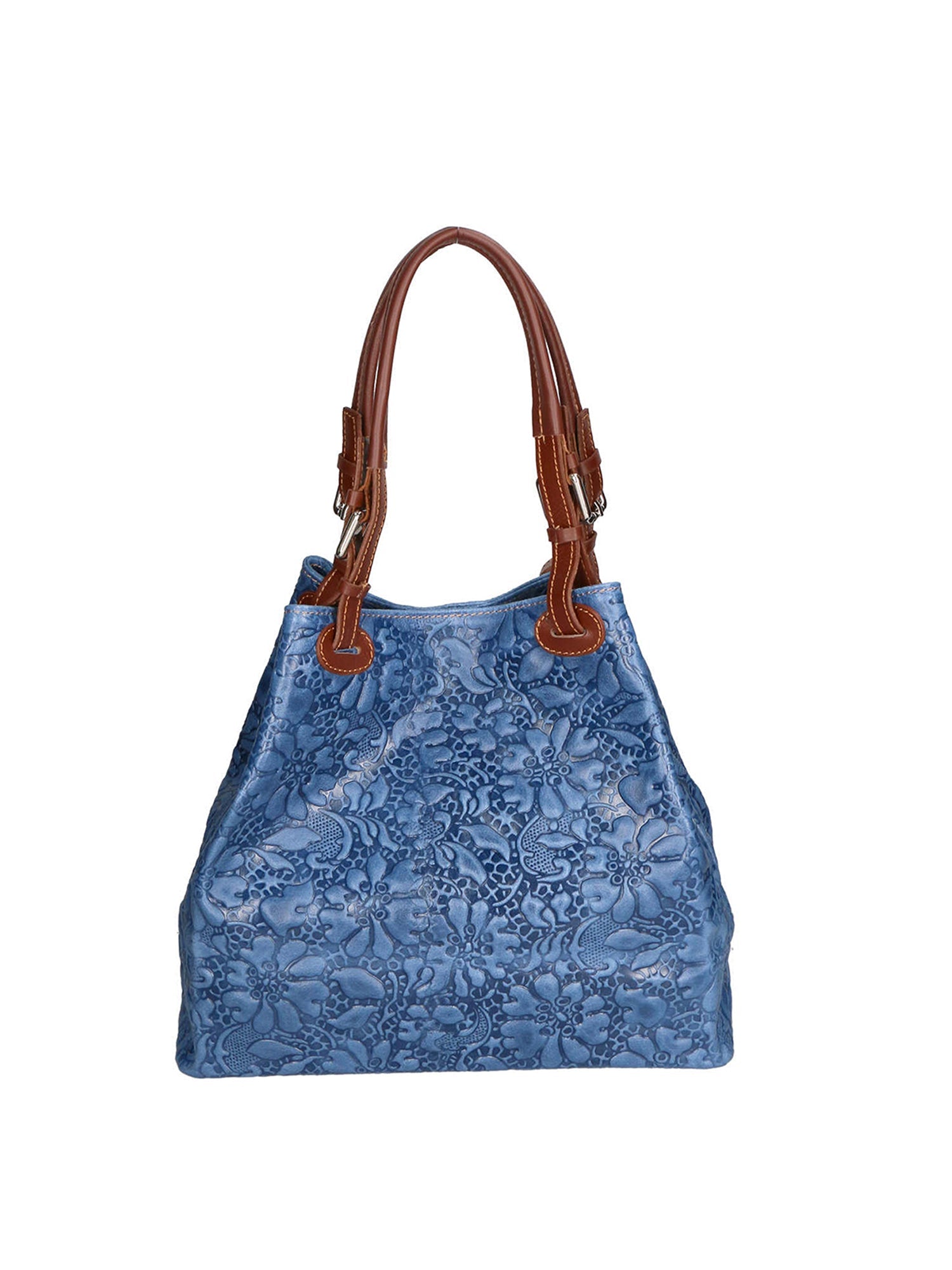 Elenia Borsa a mano da donna Vera pelle 80049-012 BLU JEANS Chiara Ferretti