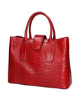 Letizia Borsa a mano da donna Pelle stampata croco 06542-ROSSO SCURO Chiara Ferretti