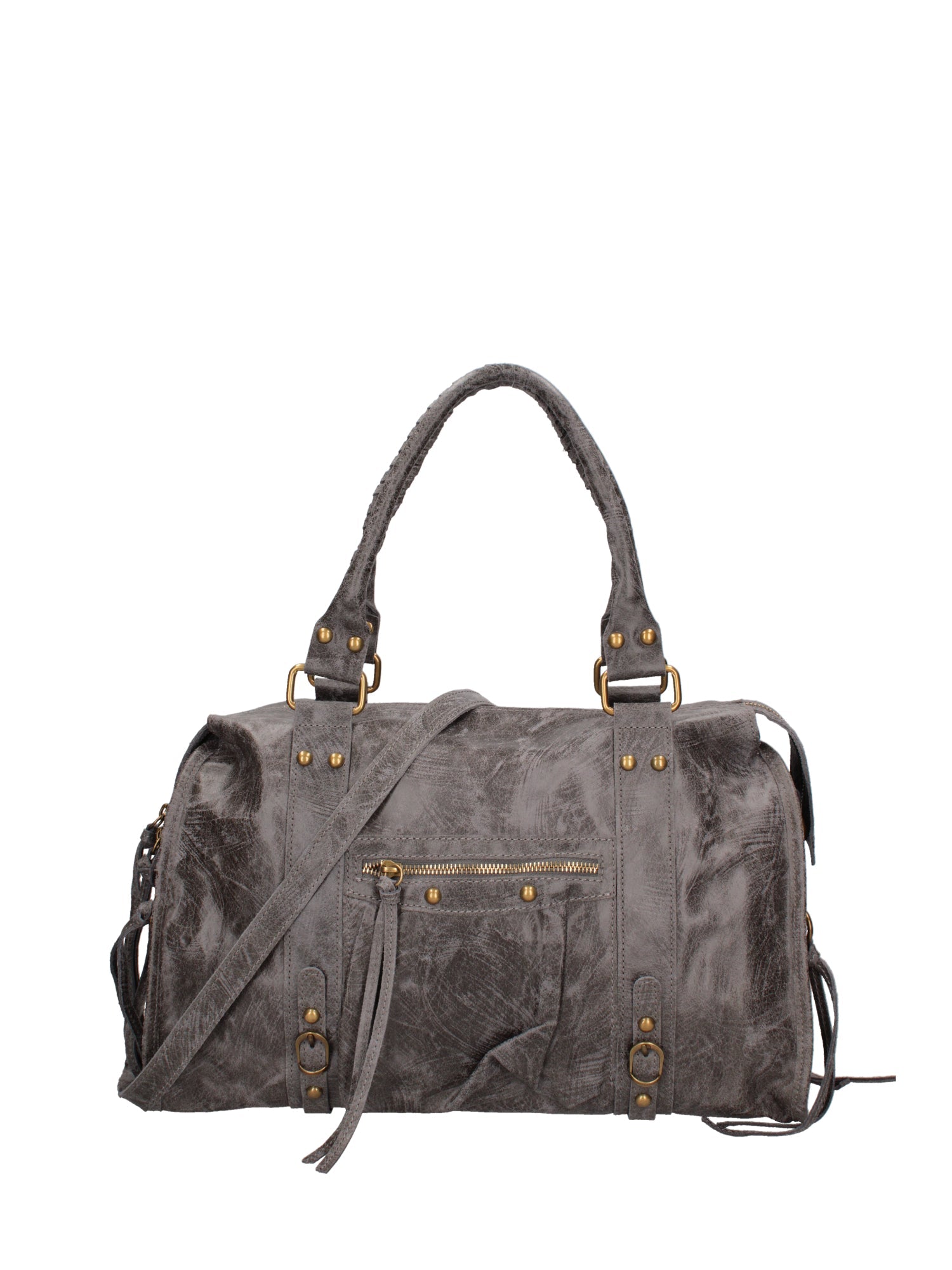 Elara Borsa a spalla da donna Vera pelle 06090-042 GRIGIO SCURO Chiara Ferretti