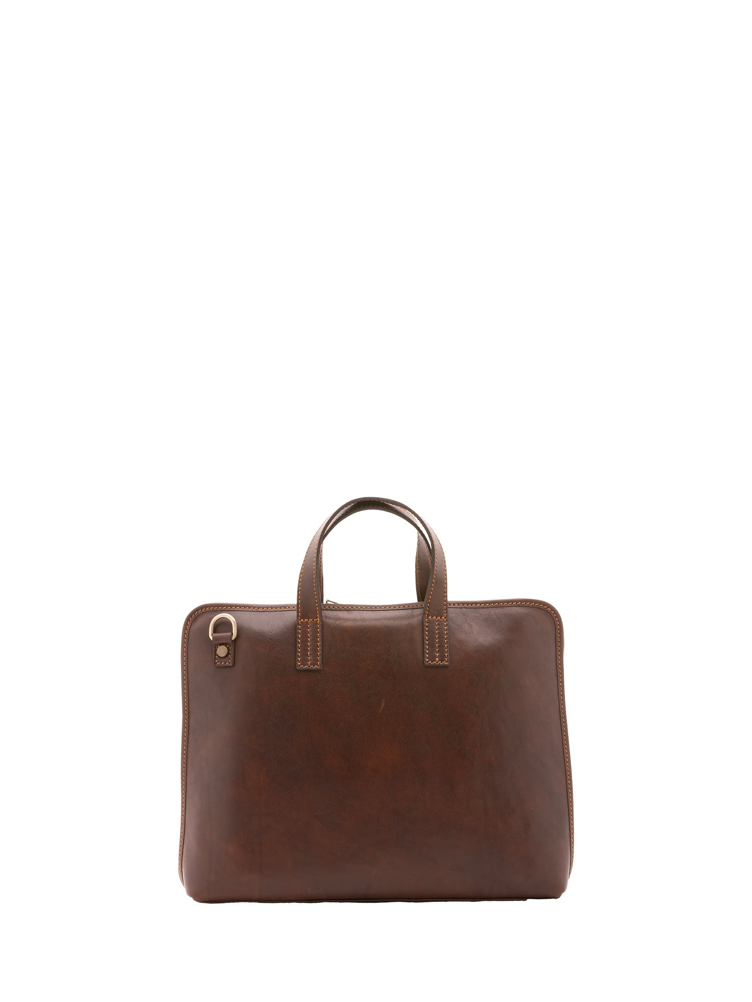 Borsa a mano unisex in vera pelle 100% cotone 4453-TESTA DI MORO Alessia Firenze