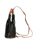Erika Zaino da donna in vera pelle Casual 80072-NERO-CUOIO Chiara Ferretti