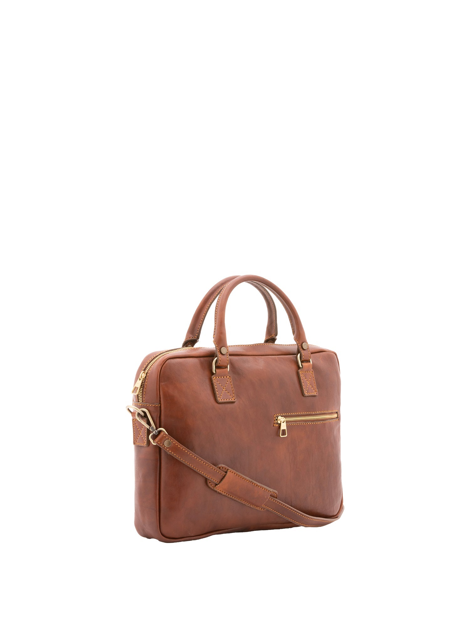 Borsa a mano unisex in vera pelle Made in Italy 4318-MARRONE Alessia Firenze