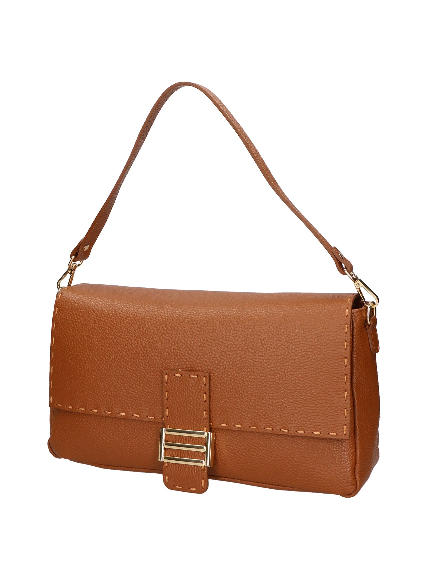 Walda Damen-Schultertasche aus echtem Leder, hergestellt in Italien, 34 x 17,5 x 10 cm