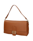 Walda Damen-Schultertasche aus echtem Leder, hergestellt in Italien, 34 x 17,5 x 10 cm