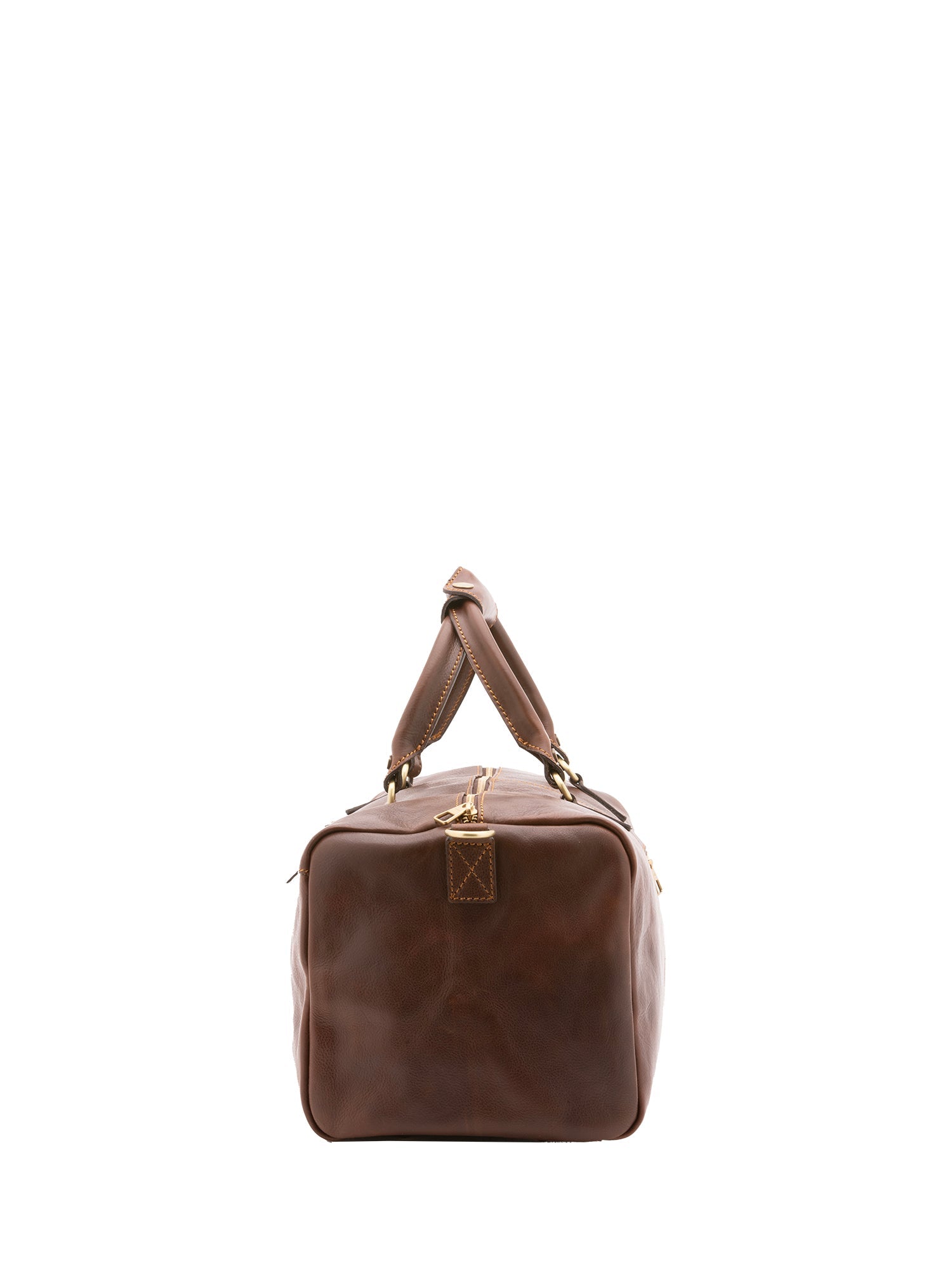 Borsa da viaggio unisex in vera pelle 100% cotone 4311-TESTA DI MORO Alessia Firenze