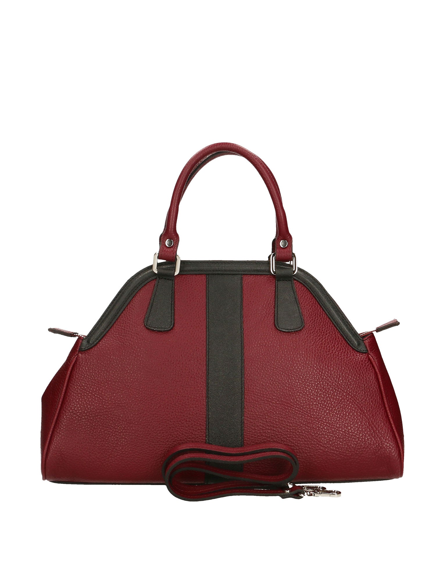 Emeraude Borsa a mano da donna Vera Pelle 6710-BORDO+NERO Chiara Ferretti