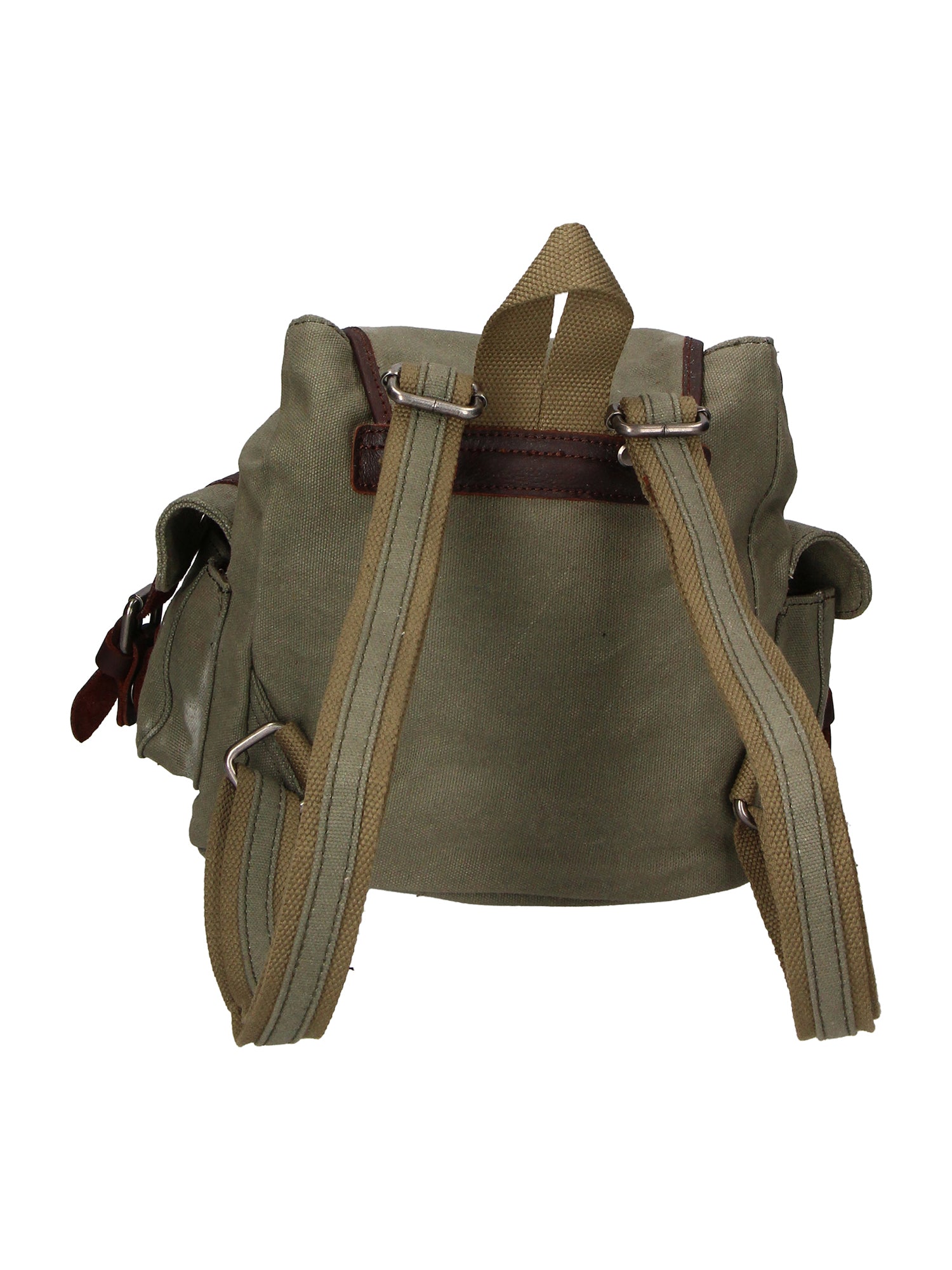 Micaela ZG3006-VERDE GREEN Zaino unisex in canvas e vera pelle Chiara Ferretti