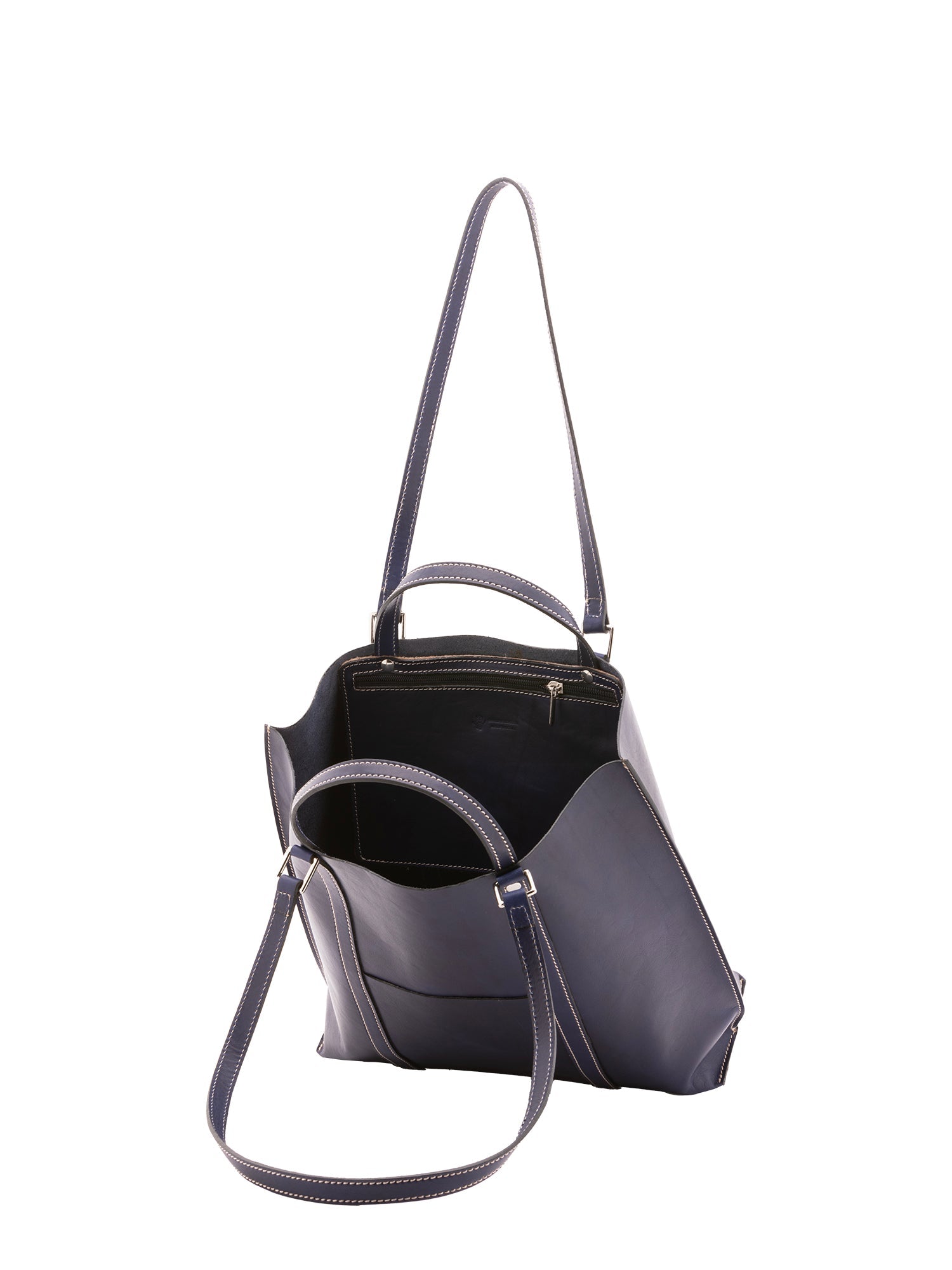 Borsa a spalla unisex in vera pelle Made in Italy 4610-BLU Alessia Firenze