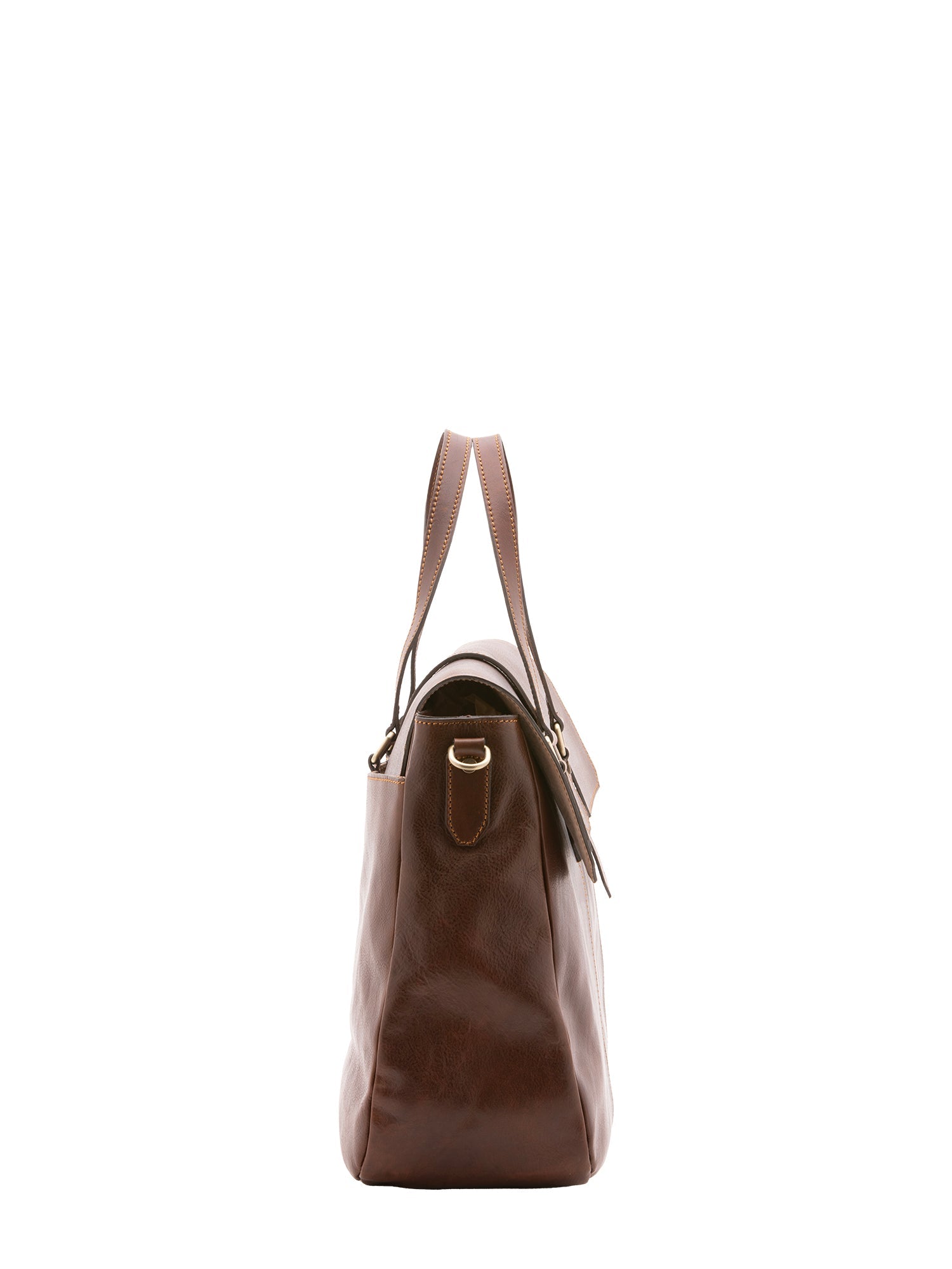 Borsa da viaggio unisex in vera pelle 100% cotone 4066-TESTA DI MORO Alessia Firenze