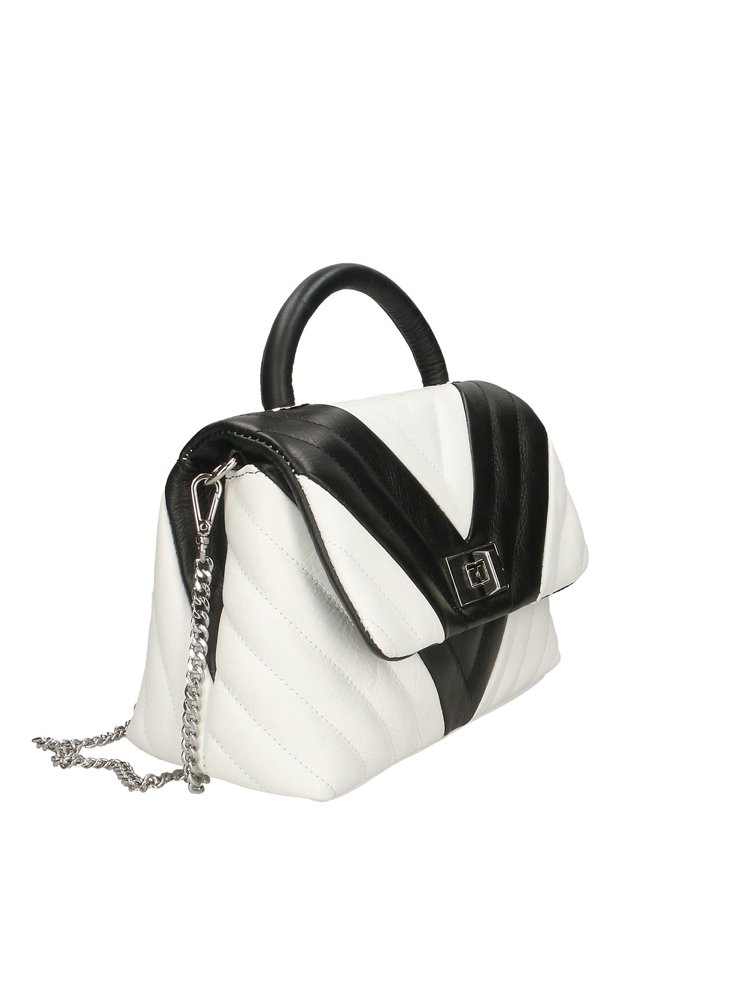 Ramona Borsa a mano da donna Vera pelle 192280-BIANCO+NERO Chiara Ferretti