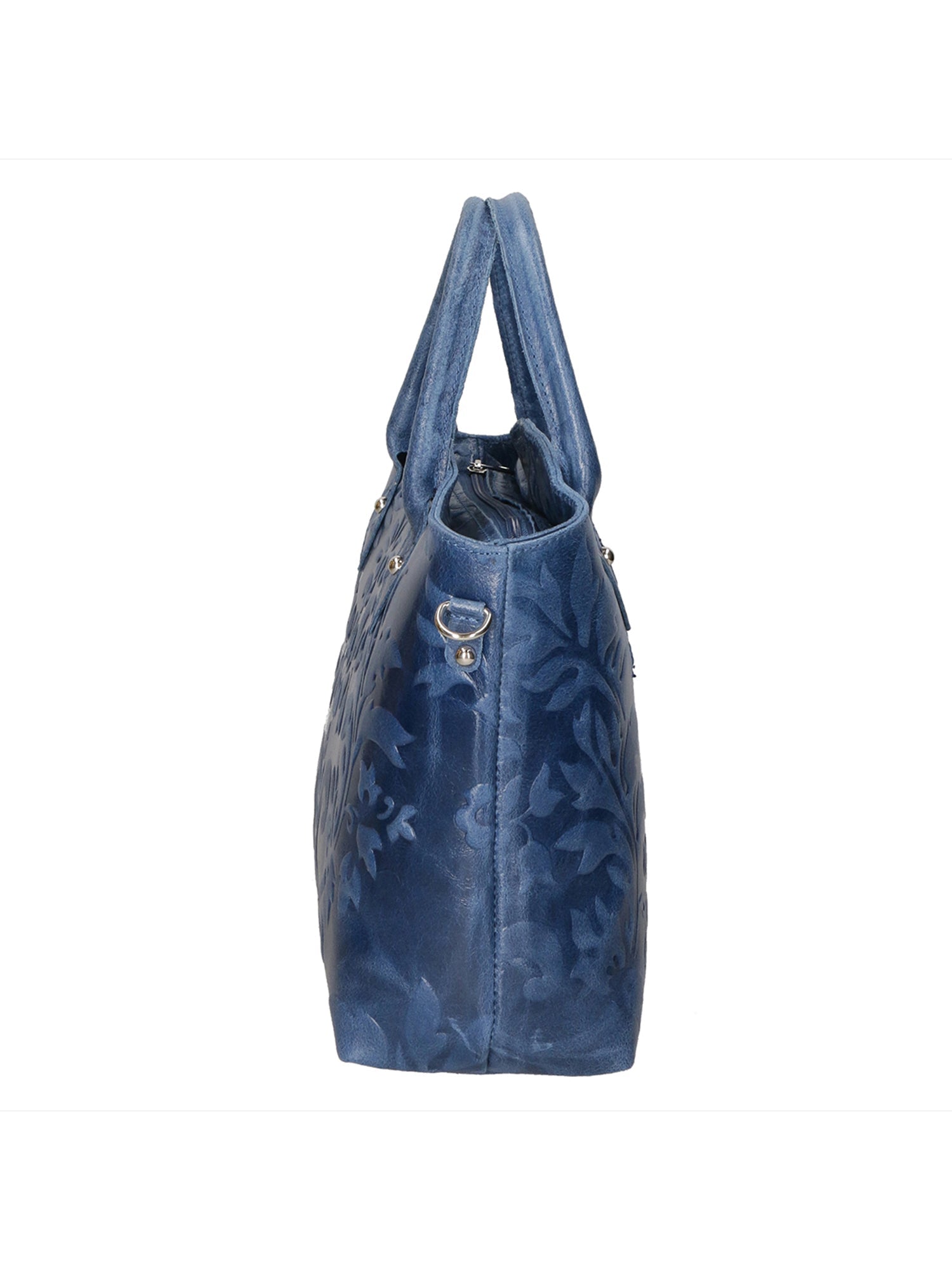 Enza Borsa a mano da donna Vera pelle 8007023FBG-012 BLU JEANS Chiara Ferretti