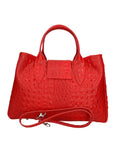 Ascoli Borsa a mano da donna Pelle stampata cocco 7718-ROSSO RED Chiara Ferretti