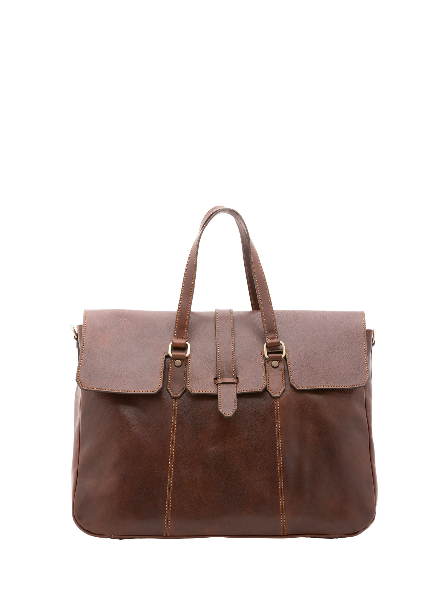 Borsa da viaggio unisex in vera pelle 100% cotone 4066-TESTA DI MORO Alessia Firenze