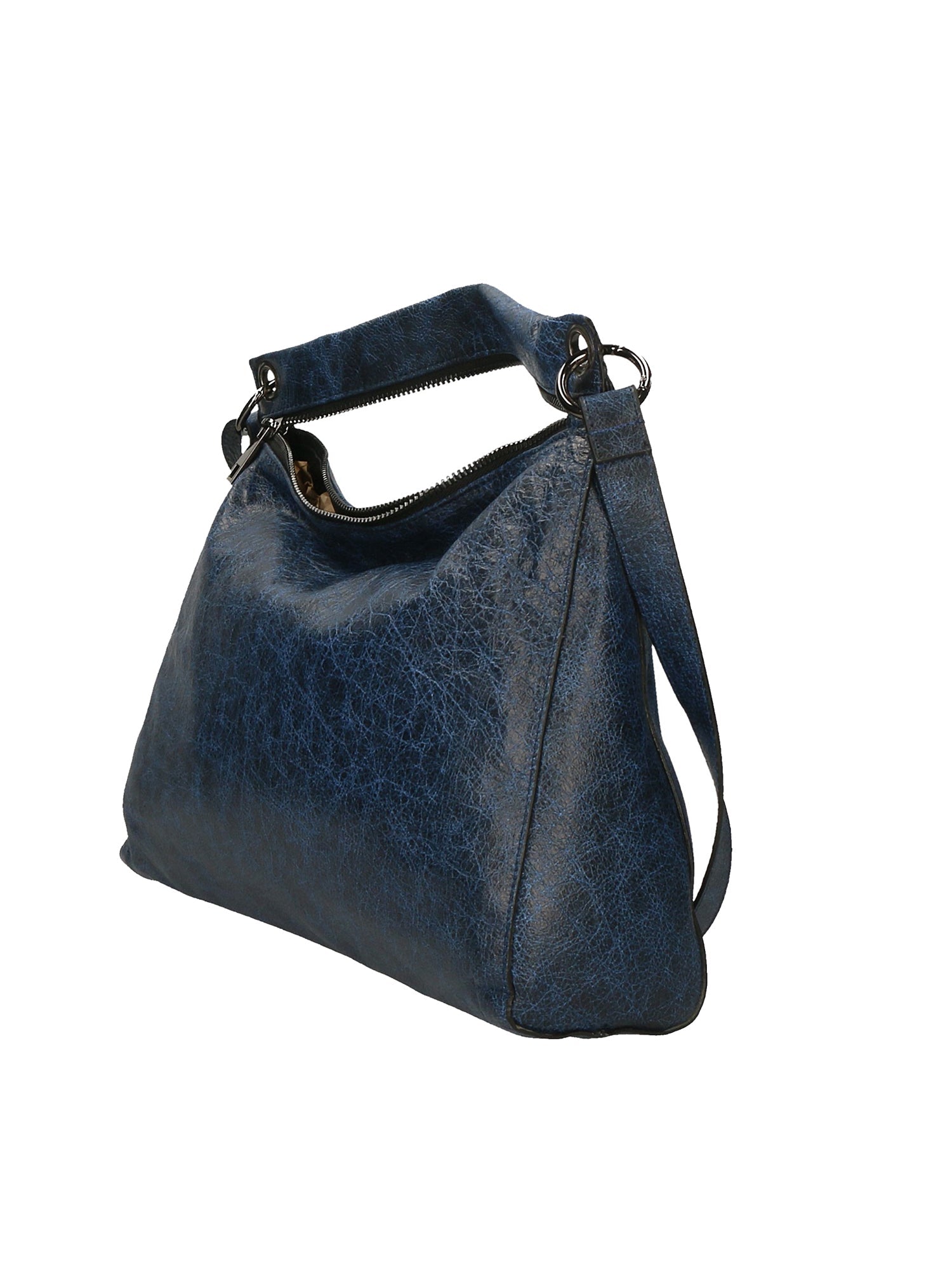 Ondina Borsa a spalla da donna Vera pelle 6569-BLU BLUE Chiara Ferretti