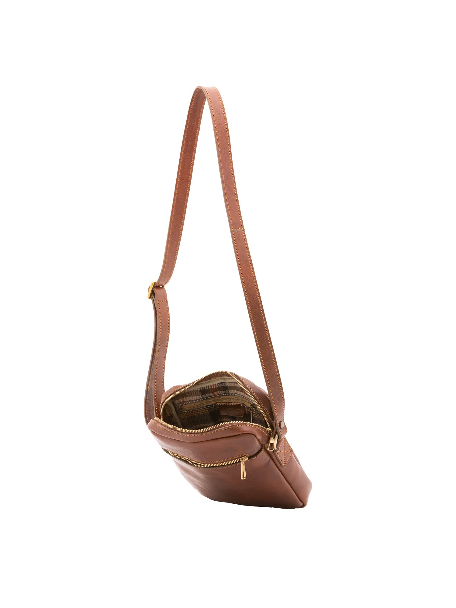 Borsa a tracolla uomo vera pelle Made in Italy 4313-MARRONE Alessia Firenze