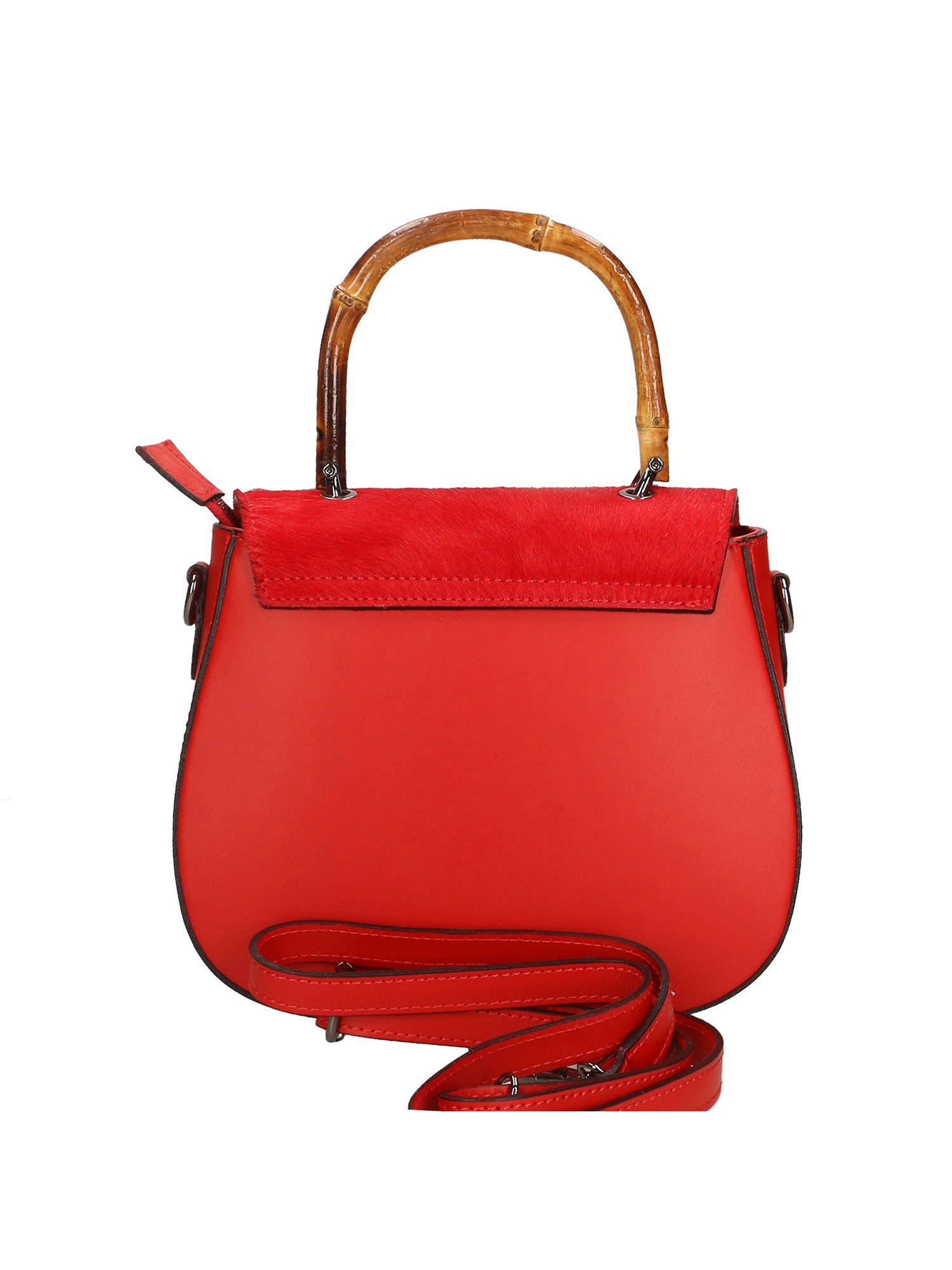 Natasha Borsa a mano da donna Vera pelle e Calfhair 191756-ROSSO RED Chiara Ferretti
