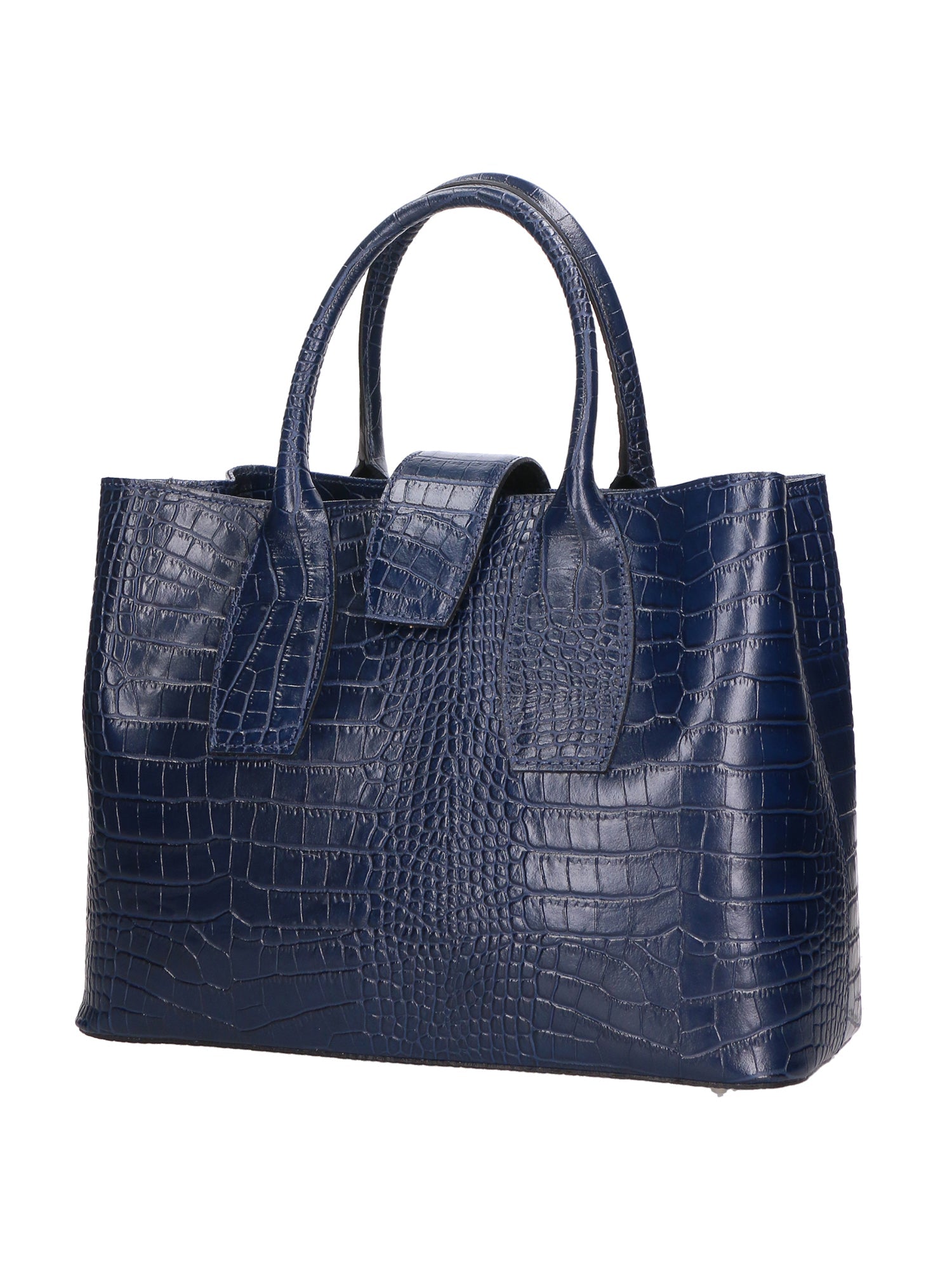 Letizia Borsa a mano da donna Pelle stampata croco 06542-BLU SCURO Chiara Ferretti