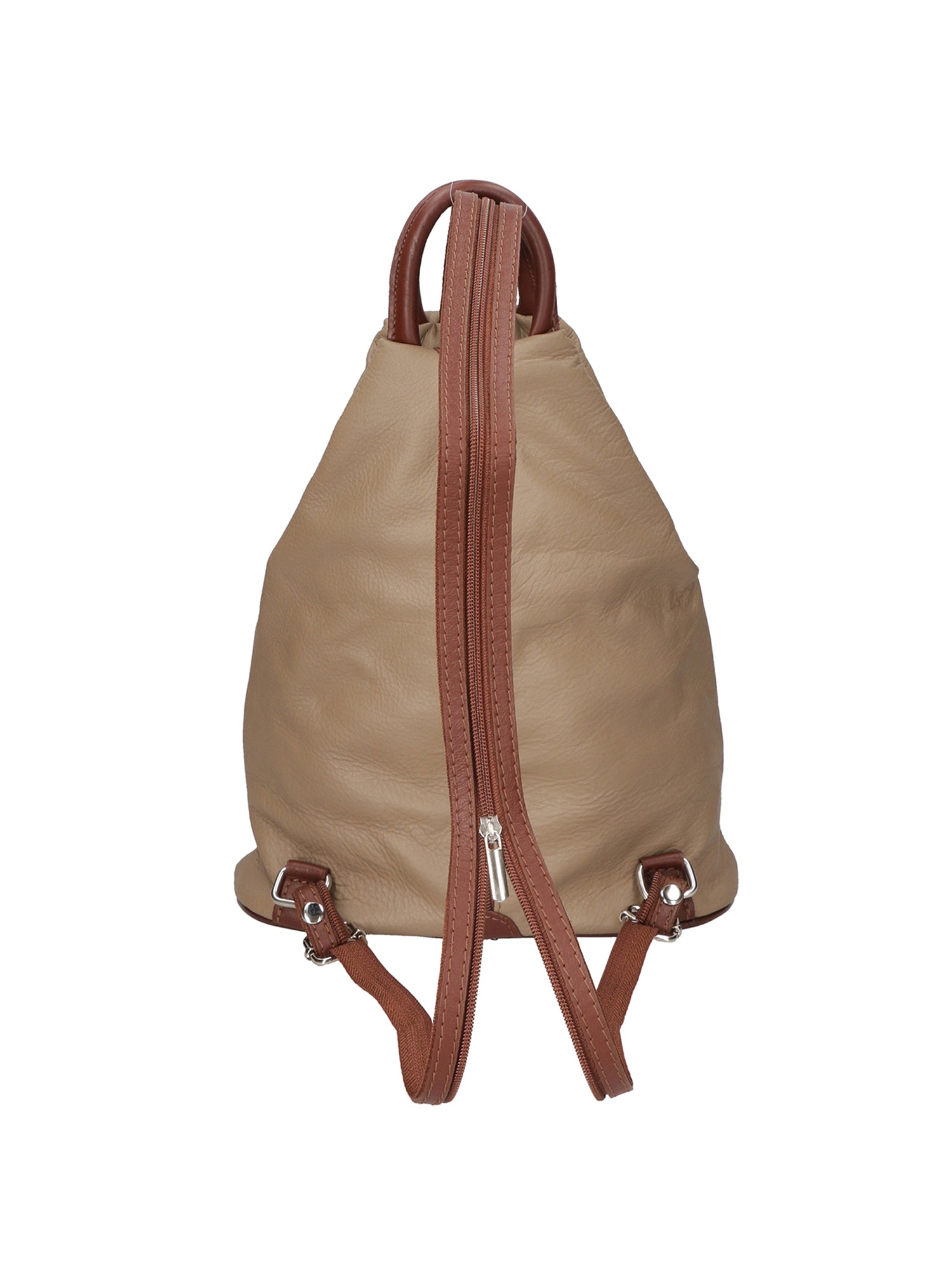 Erika Zaino da donna in vera pelle Casual 80072-TAUPE-MARRONE Chiara Ferretti