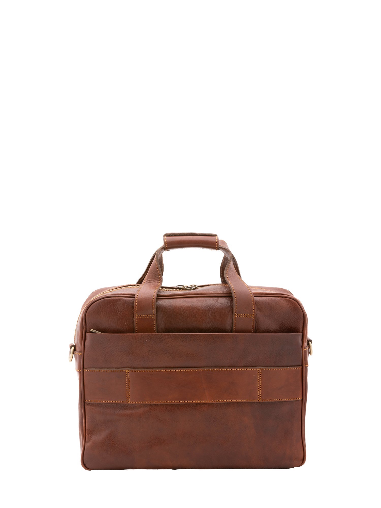 Borsa a mano unisex in vera pelle Made in Italy 4575-MARRONE Alessia Firenze
