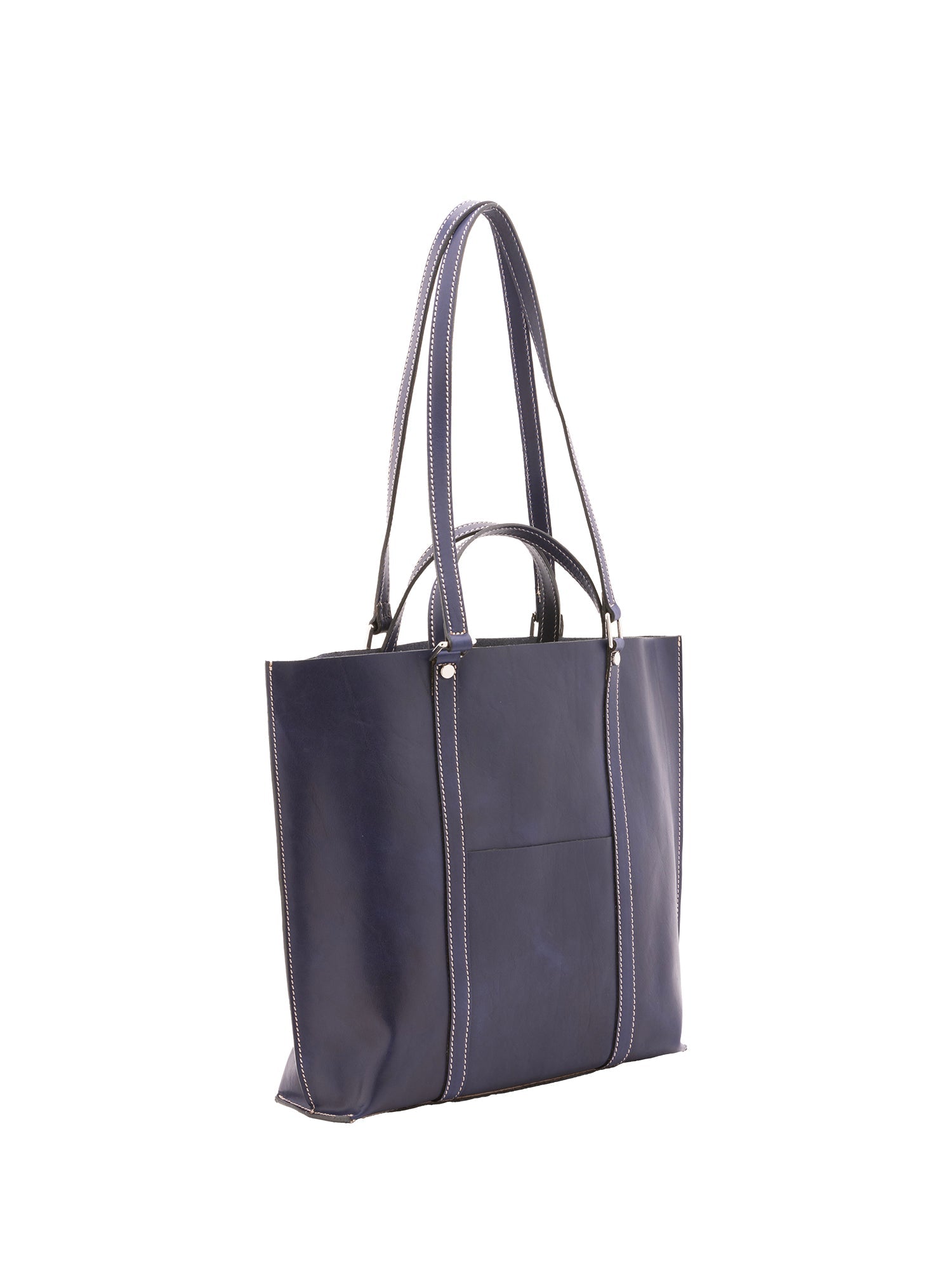 Borsa a spalla unisex in vera pelle Made in Italy 4610-BLU Alessia Firenze