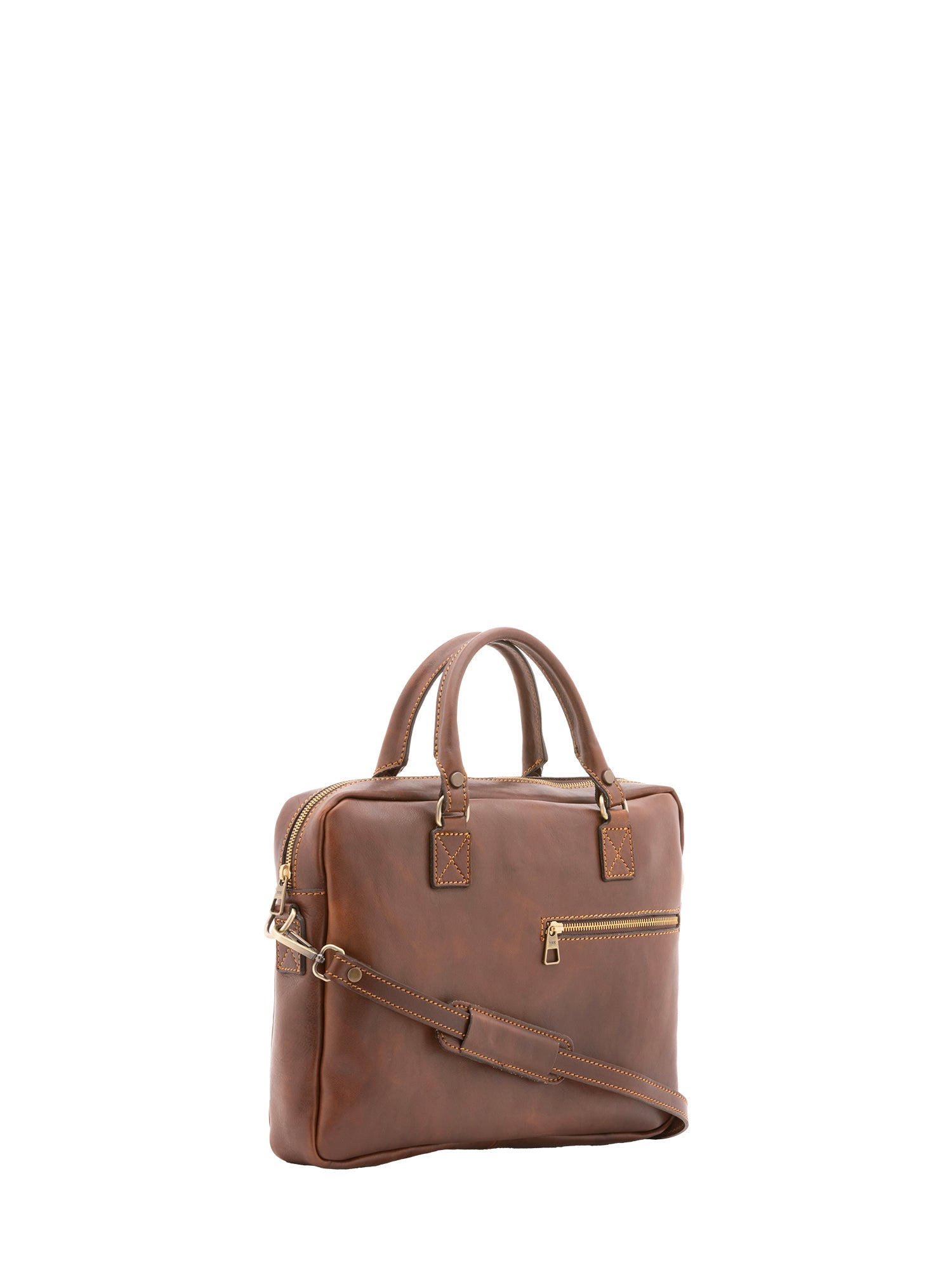 Borsa a mano unisex in vera pelle Made in Italy 4318-TESTA DI MORO Alessia Firenze
