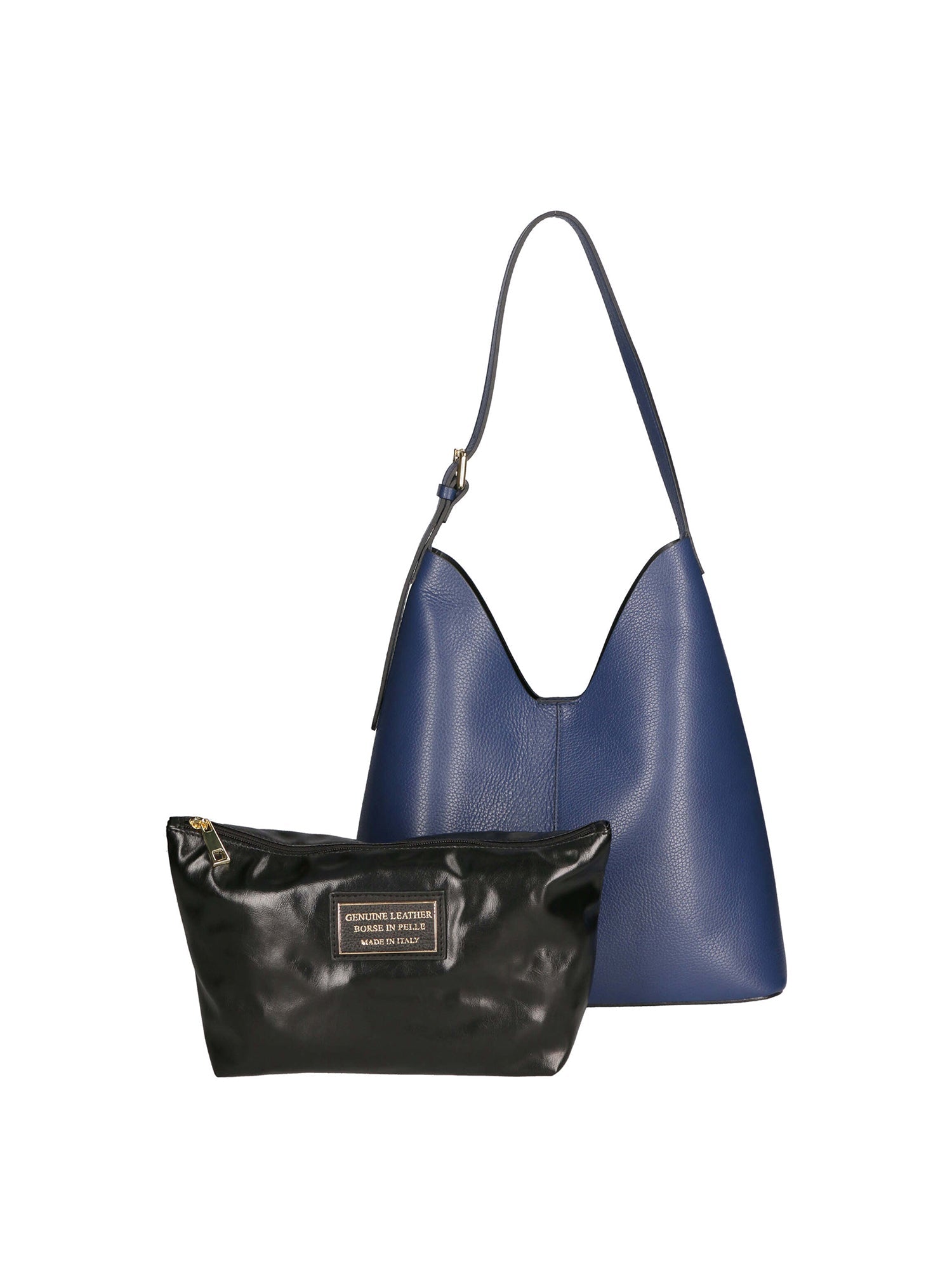 Lucetta Borsa a spalla da donna Vera pelle 04513-BLU JEANS D24 Chiara Ferretti